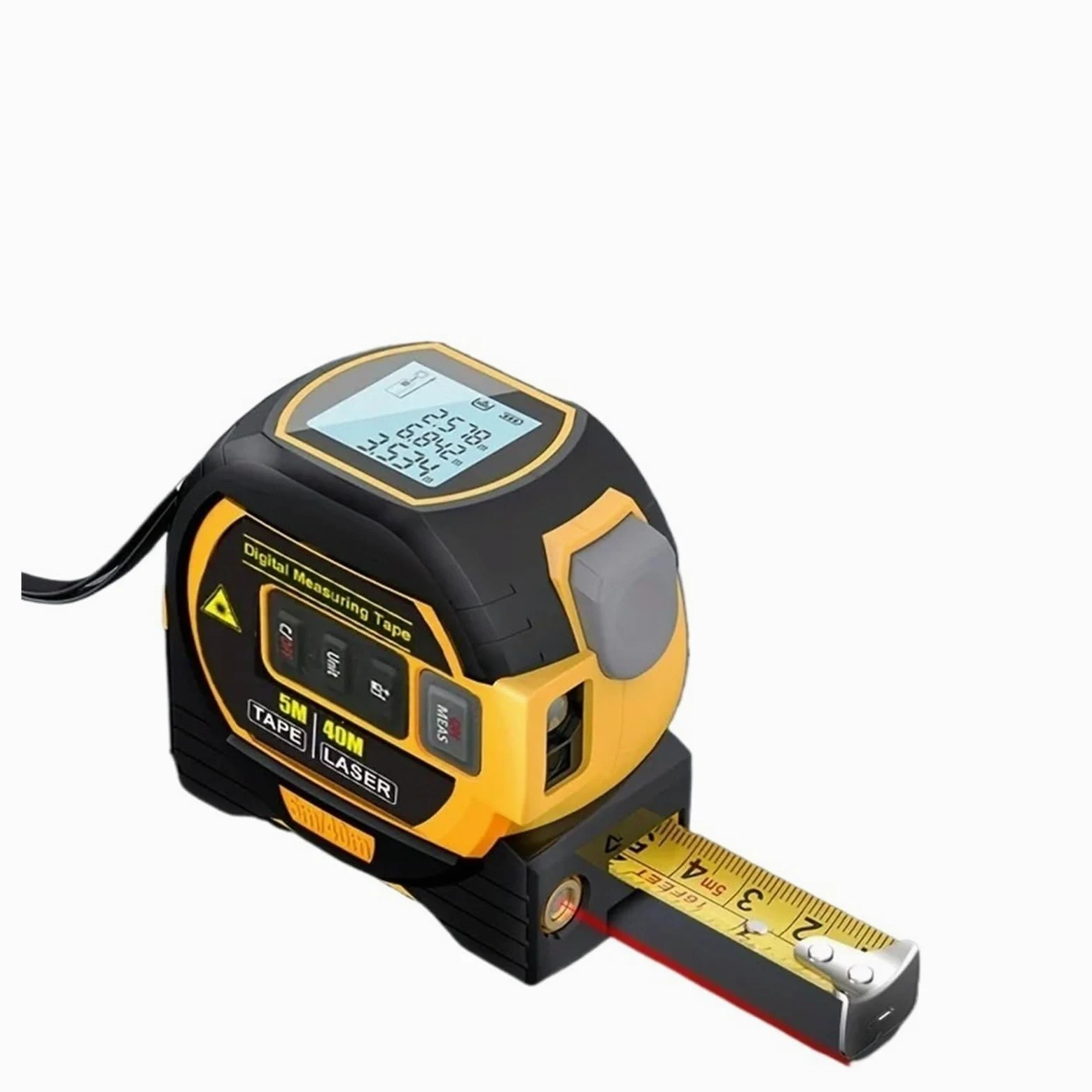 Cinta Métrica 3 En 1, Cinta Métrica Digital, Telémetro De Alta Precisión, Cinta Métrica De Acero, 1 Ud.(60m)