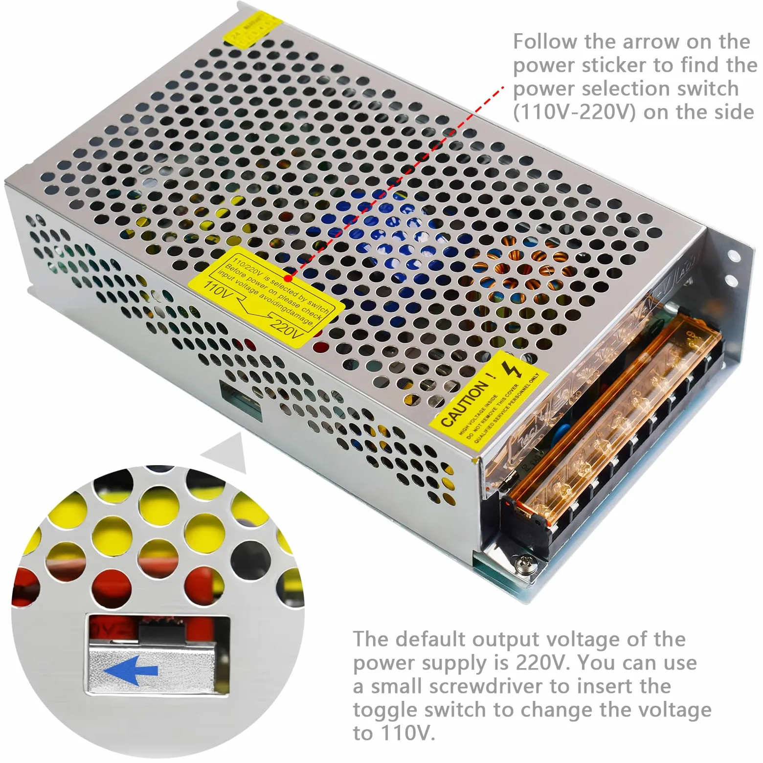 Fuente de Alimentación Conmutada 5V 40A 200W, Transformador AC 110/220V a DC 5V, Convertidor para Pantalla LED, Automatización Industrial y Monitorización
