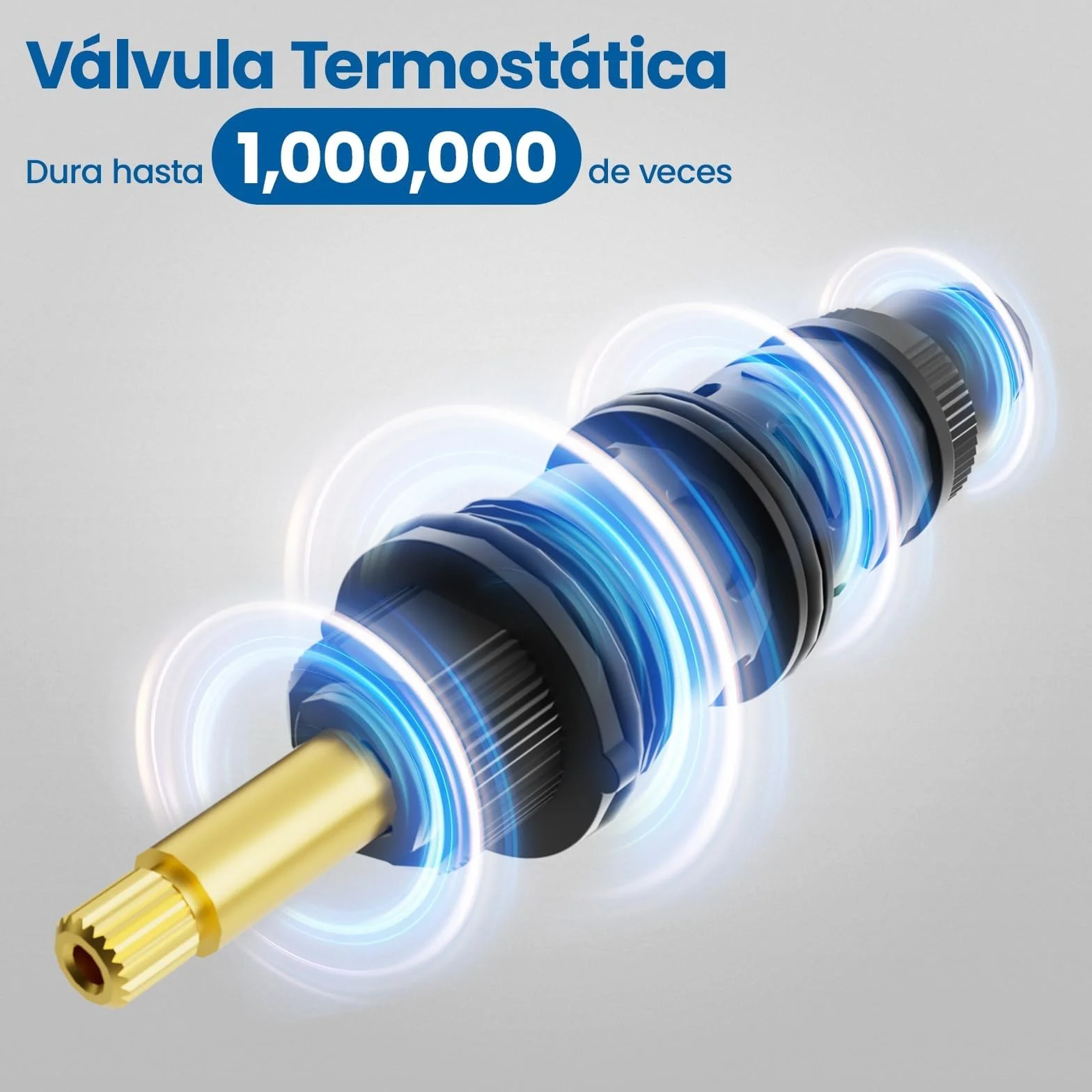 Auralum Grifo de Ducha Termostático con Bloqueo de Seguridad 38°C, Cromo