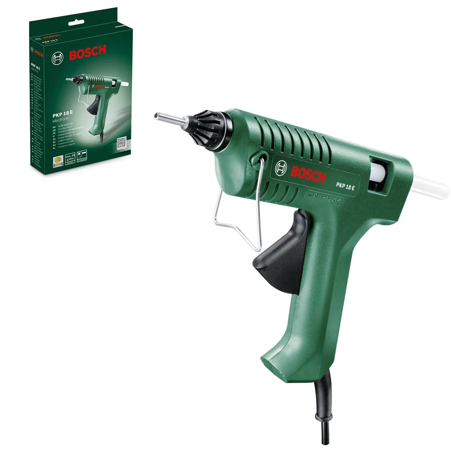 Bosch pistola de pegar PKP 18 E (1 boquilla extralarga, adhesivo termofundible, 240 V)