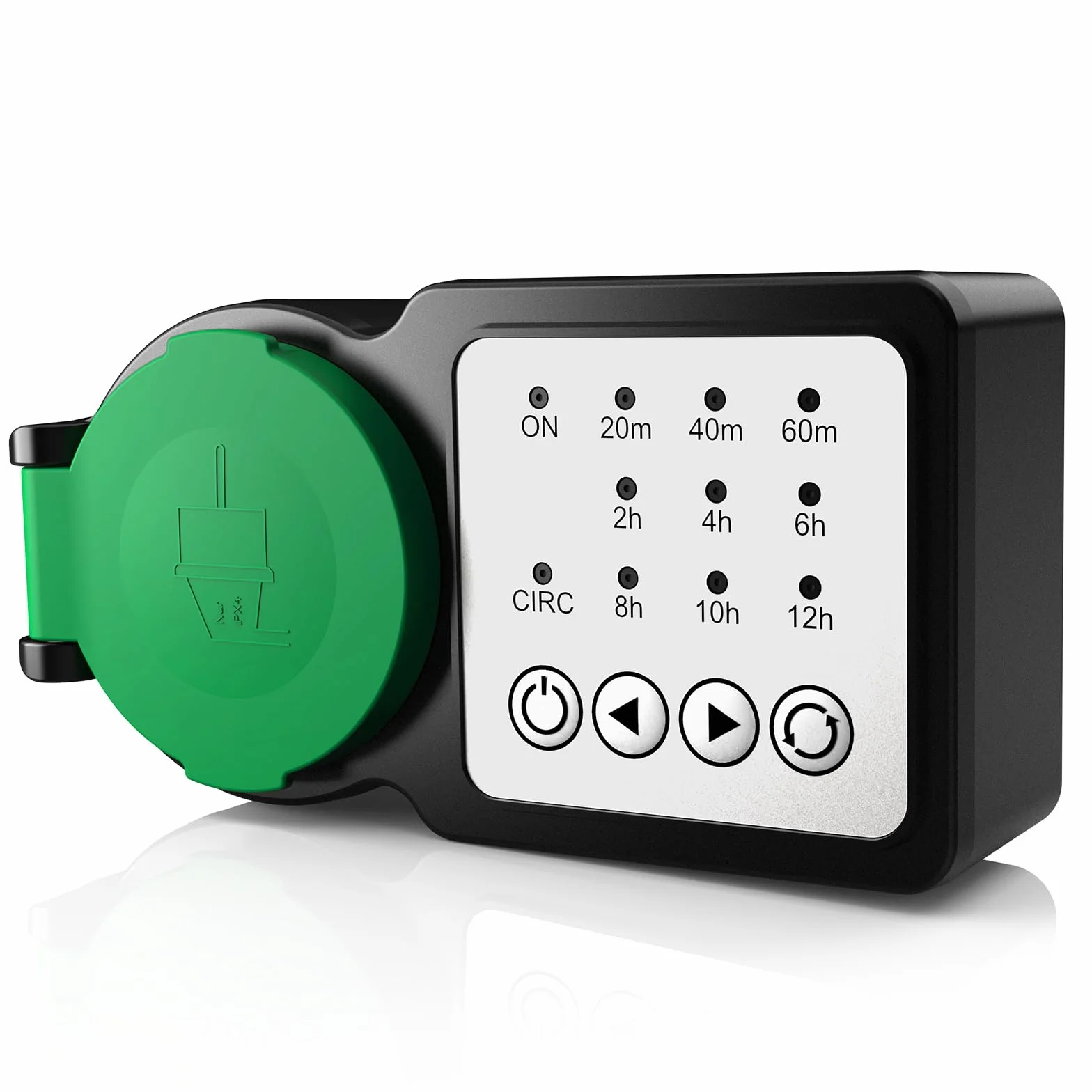 GreenSun Temporizador para Exteriores - Enchufe para Exteriores Temporizador Programador Enchufe programable 24 Horas 16A 230V IP44 Verde