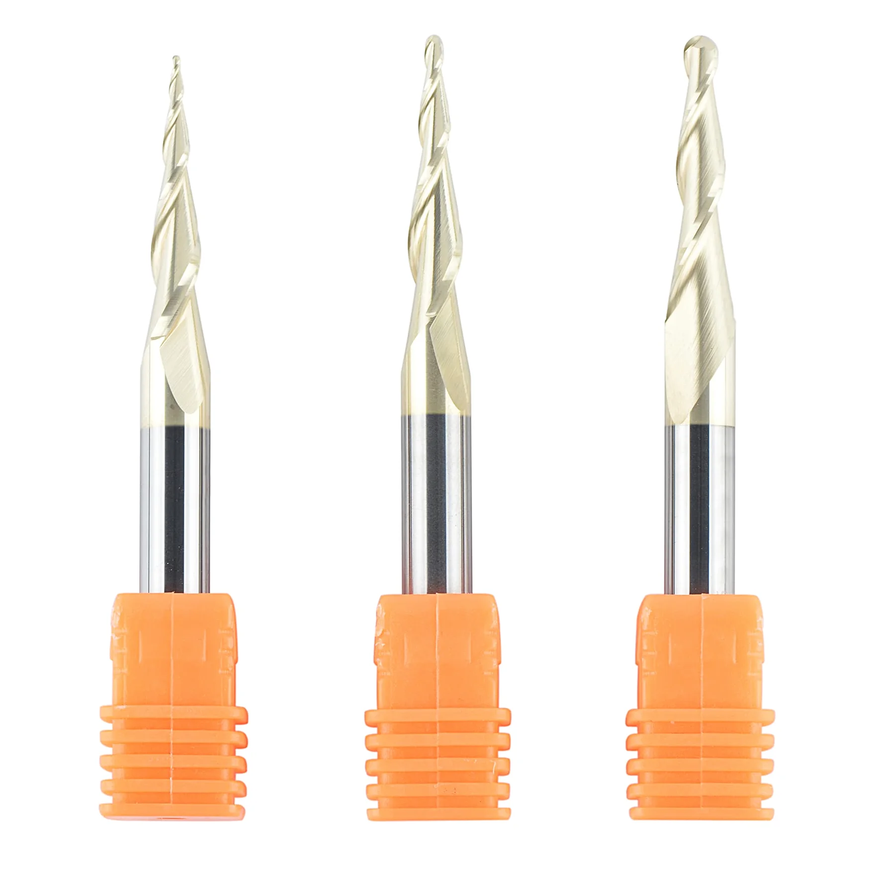 SpeTool 3 unids carburo bola nariz router bit CNC extremo molino 1/16 1/32 1/64 radio de corte para madera 3D tallado grabado MDF roble