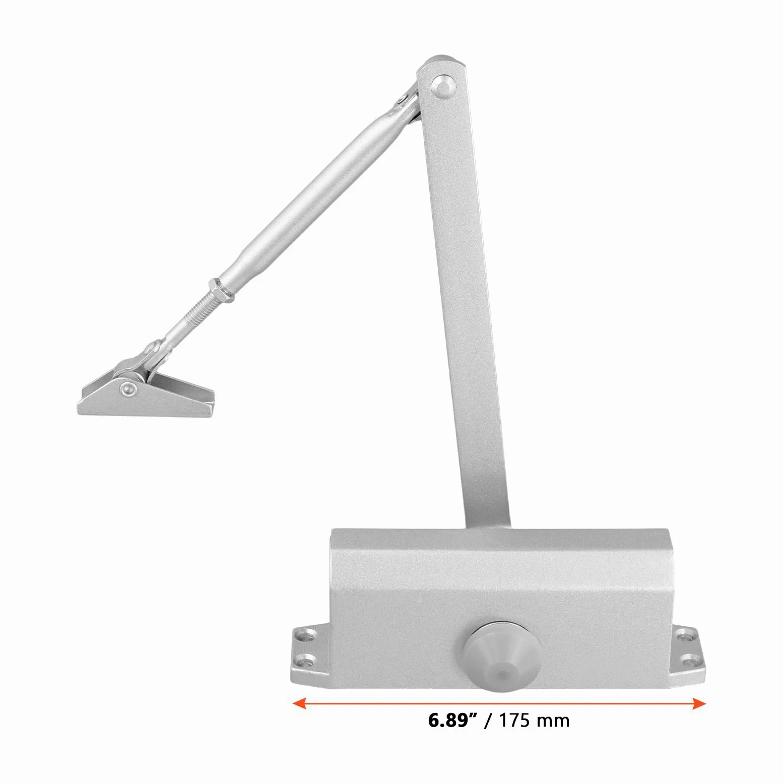 SINJEUN 2 piezas Cierrapuertas automático hidráulico, 175 mm muelle ajustable cierrapuertas automático para el hogar, oficina, plata