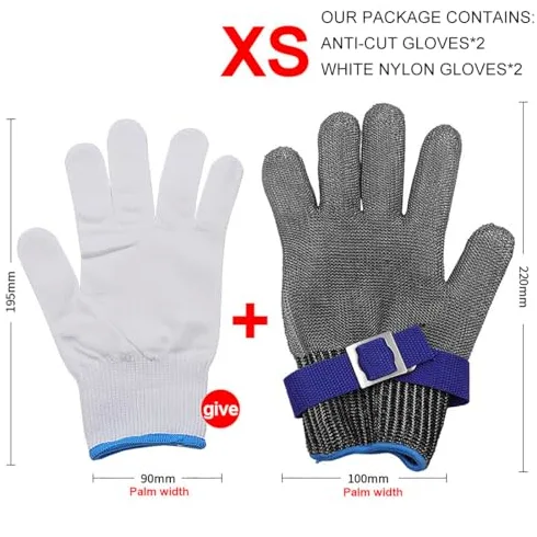Guantes de seguridad resistentes a cortes, alambre de acero reforzado para máxima protección en trabajos de motosierra, ideales para chefs, carniceros, porteadores y carpinteros, par ambidiestro