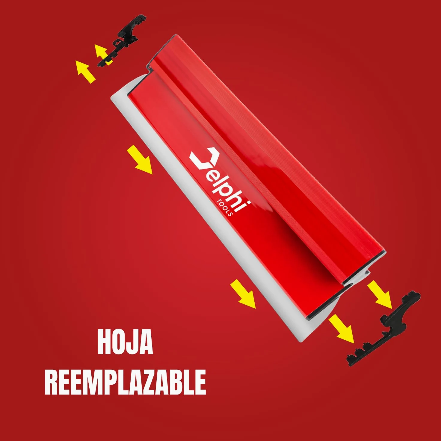 Delphi Espátula para Pladur (40/60/80/100 cm) - 80 cm con Hoja de Acero Inoxidable 0,3 mm | para Alisar Paredes y Techos | Para Yeso, Masilla, Pintura y Cola + 2 Esponjas GRATIS