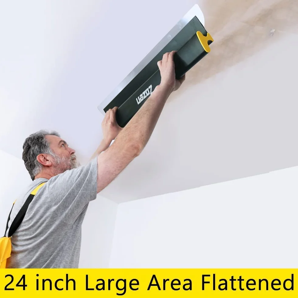 Zozen Hoja de desnatado para paneles de yeso, 60 cm cuchilla raspado avanzada, hecha aleación aluminio + acero inoxidable europeo, que actúa sobre la placa yeso/pared seca.
