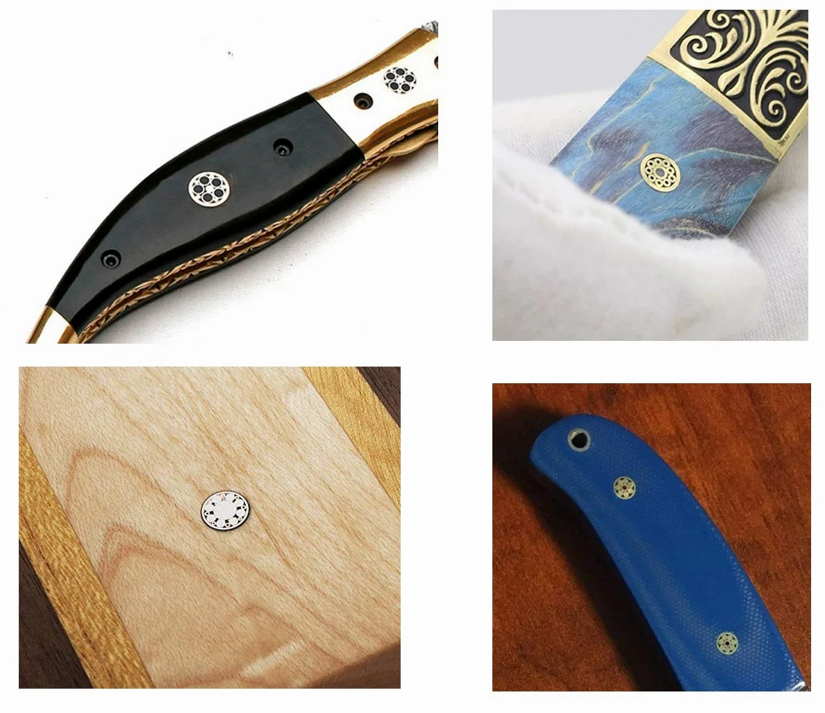 Cuchillo Cuchillas de mosaico Cuchillo Mango Cuchillos personalizados Cuchillos de caza Pasadores 9.5 cm (6mm)