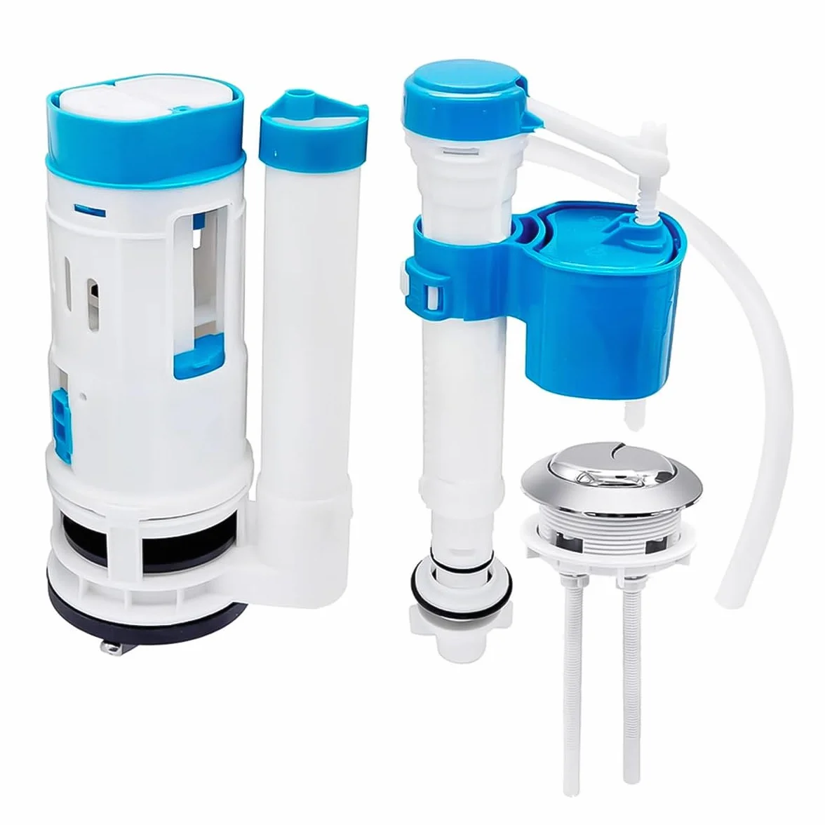 Kit De Válvula De Doble Descarga - Conjunto De Botón Ajustable para Tanque De Inodoro, Acero Inoxidable, Universal, a Prueba De Fugas, Compatible con Tanques De Inodoro De 20 a 25 Cm De Altura