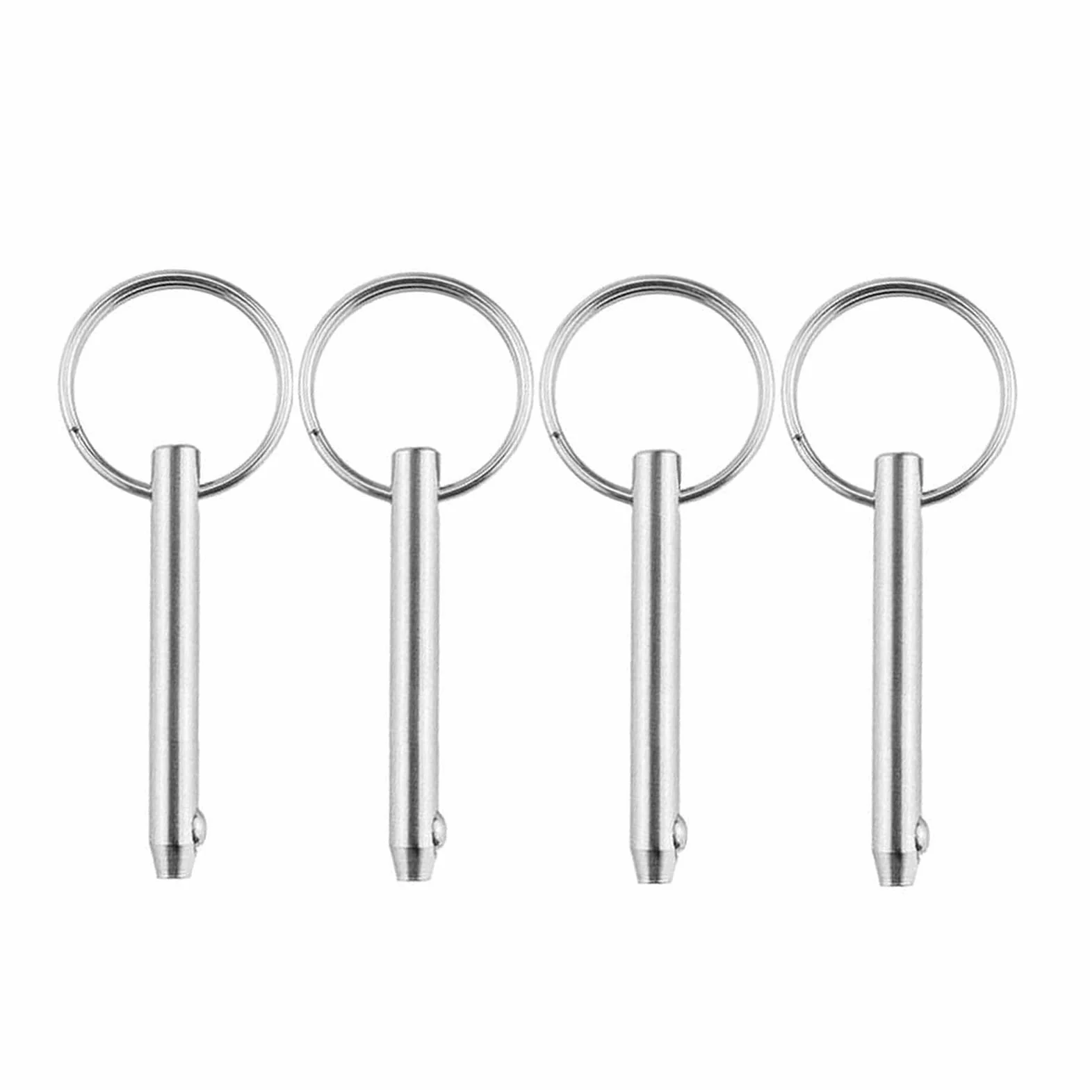 4 Pcs Pines de liberación rápida hardware marino de acero inoxidable Hardware Marino para Barco Cubierta Superior Bisagra Barcos accesorios de bloqueo Pin con bola de bloqueo Pull Ring(72 * 8 mm)