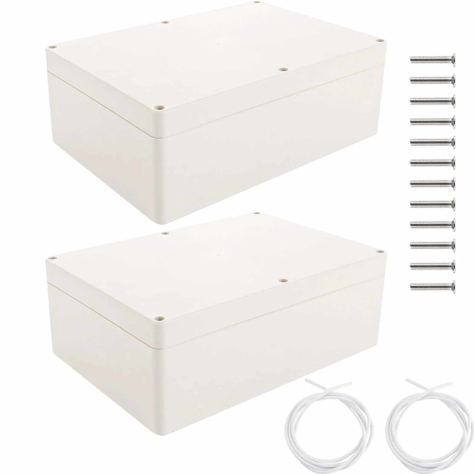 WOPPLXY 2 unidades de caja estanca exterior electrica, 265 x 185 x 95 mm caja estanca exterior de IP65 de blanca, caja de conexiones electricas de ABS