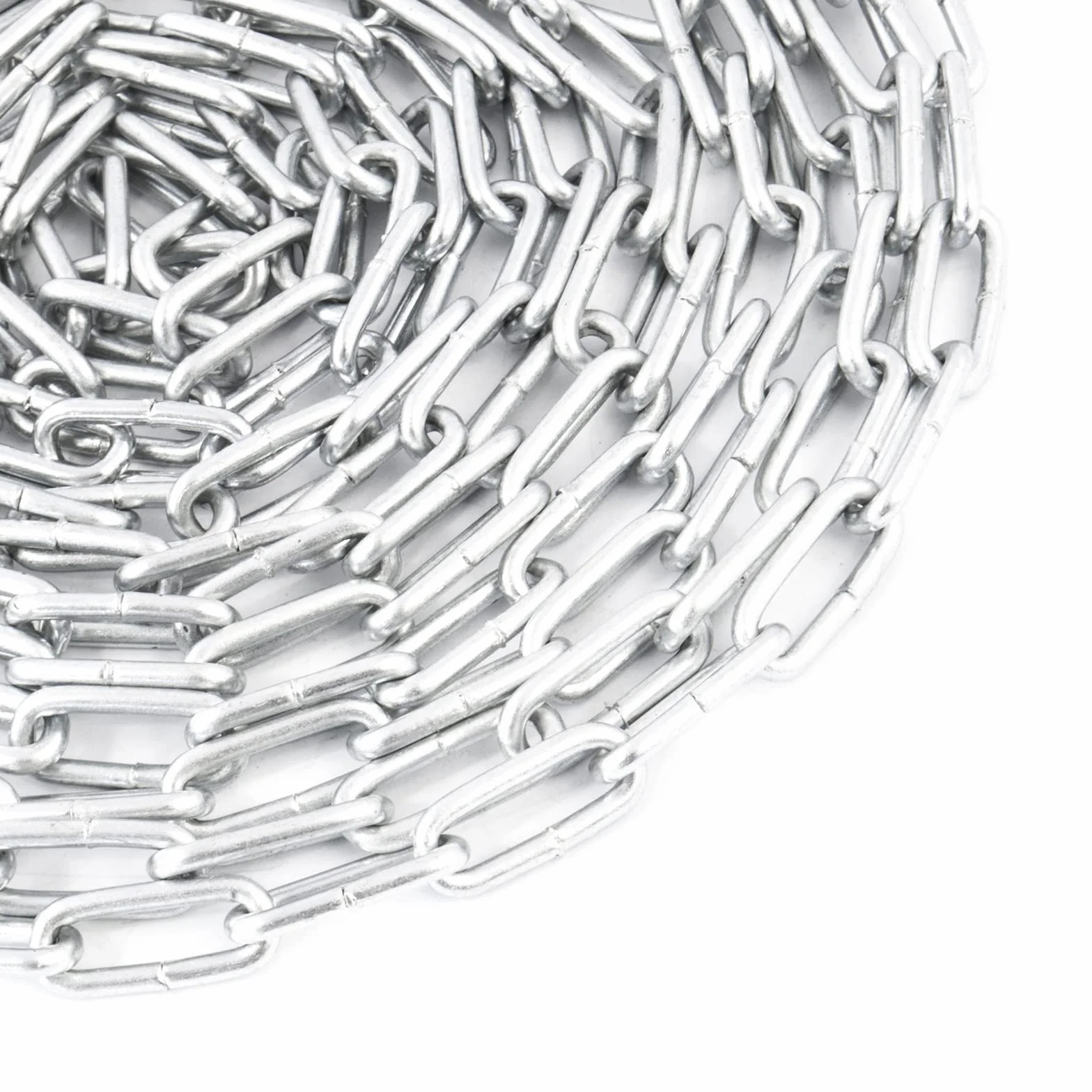 DQPP Cadena de acero C15 | DIN 5685 | 2 mm | galvanizada | 25 m | eslabones cortos | cadena de eslabones | por metros | cadena de barrera, metal, cadena de acero redondo | cadena de metal | cadena