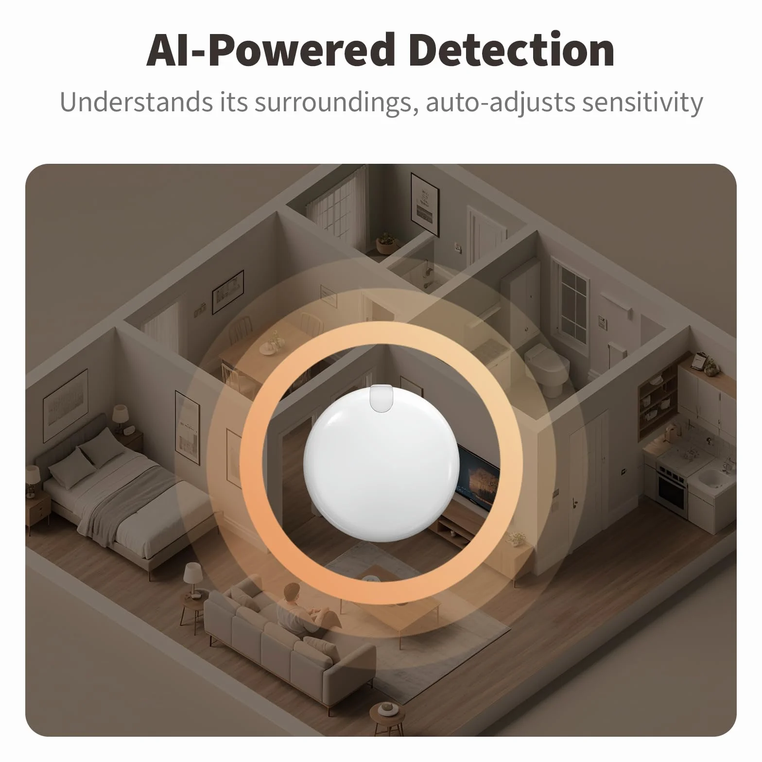 Aqara FP300 Sensor de Presencia Inalámbrico 5 en 1, Thread/Zigbee, mmWave Radar+PIR, Movimiento/Luz/Temperatura/Humedad, HomeKit, Home Assistant