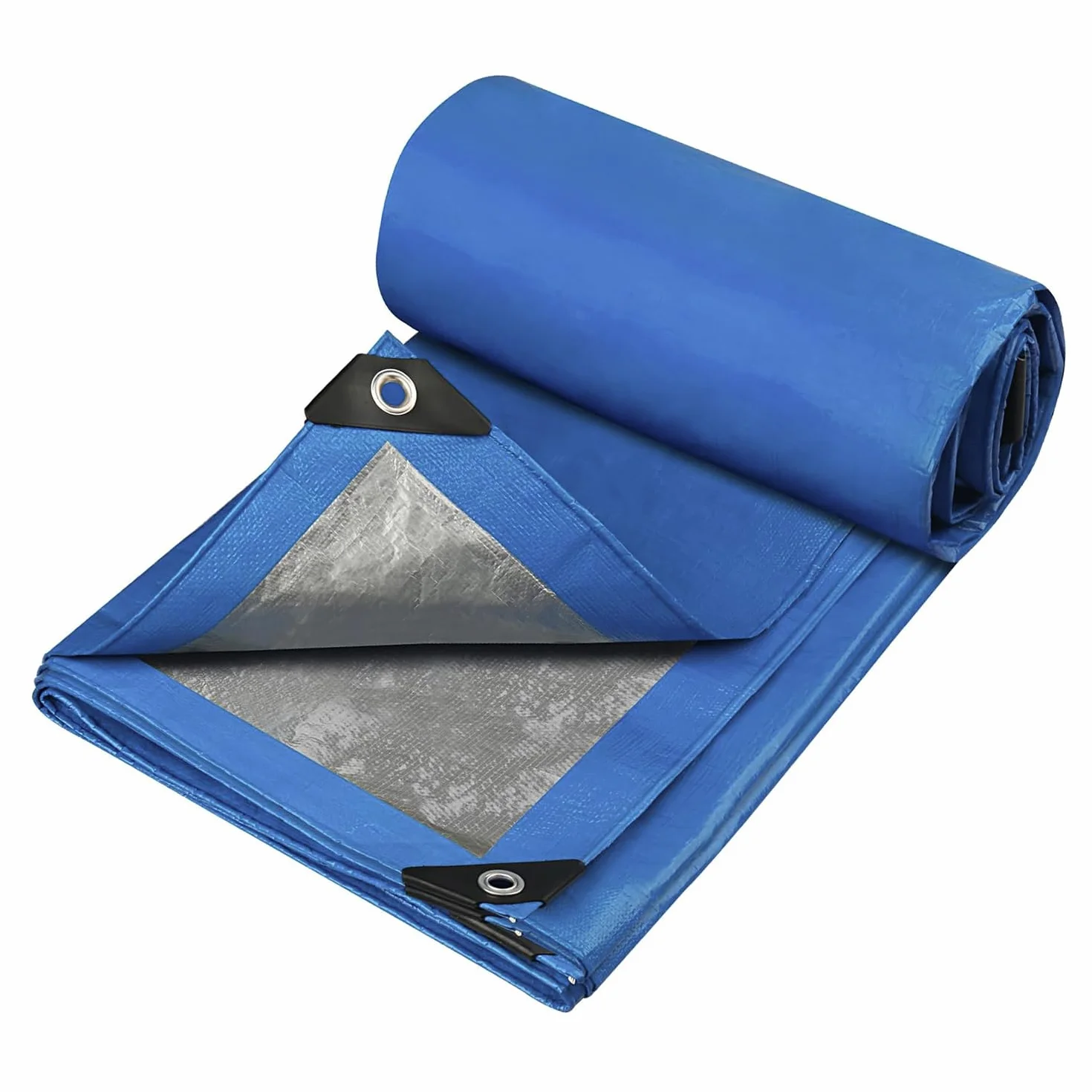 Lona Impermeable para Exterior, Multiusos, 5 x 5 m (Varios Tamaños), Esquinas Reforzadas, Ojales de Aluminio, Color Azul, TBS032