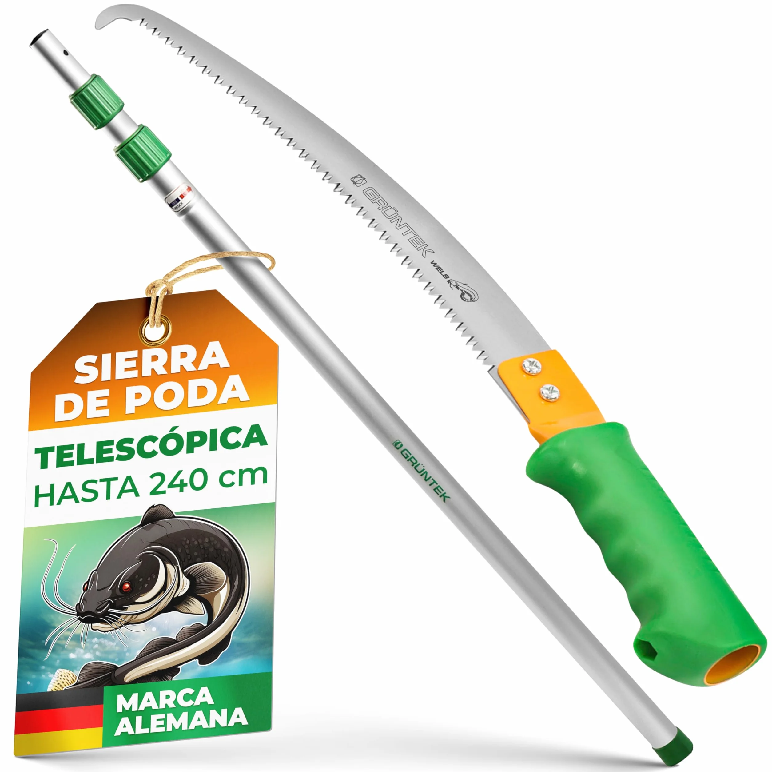 GRÜNTEK Sierra de Podar Telescópica 100-240 cm Cortarramas