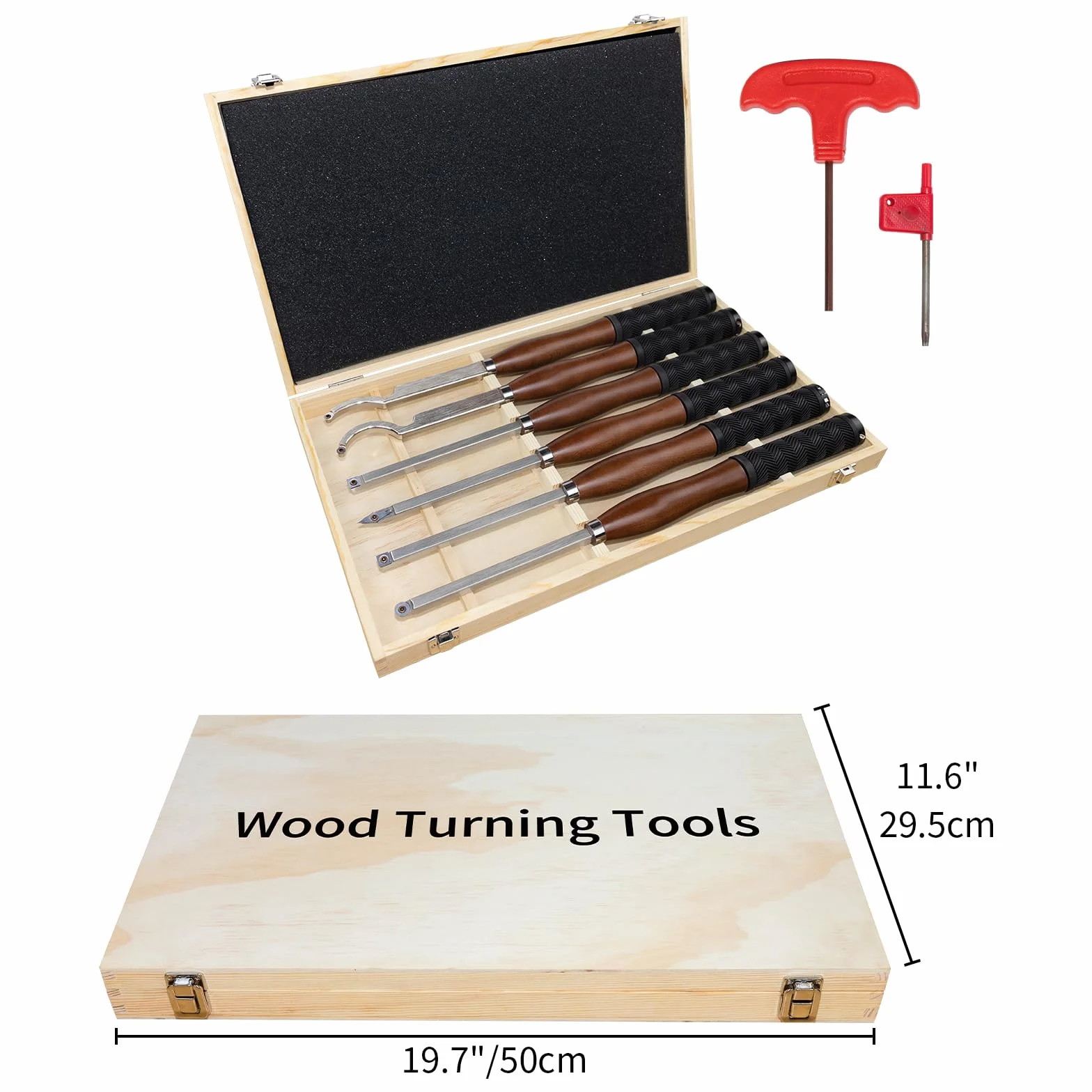 Juego de Herramientas de Torneado de Madera de Carburo, 6 Piezas Formones para Torno
