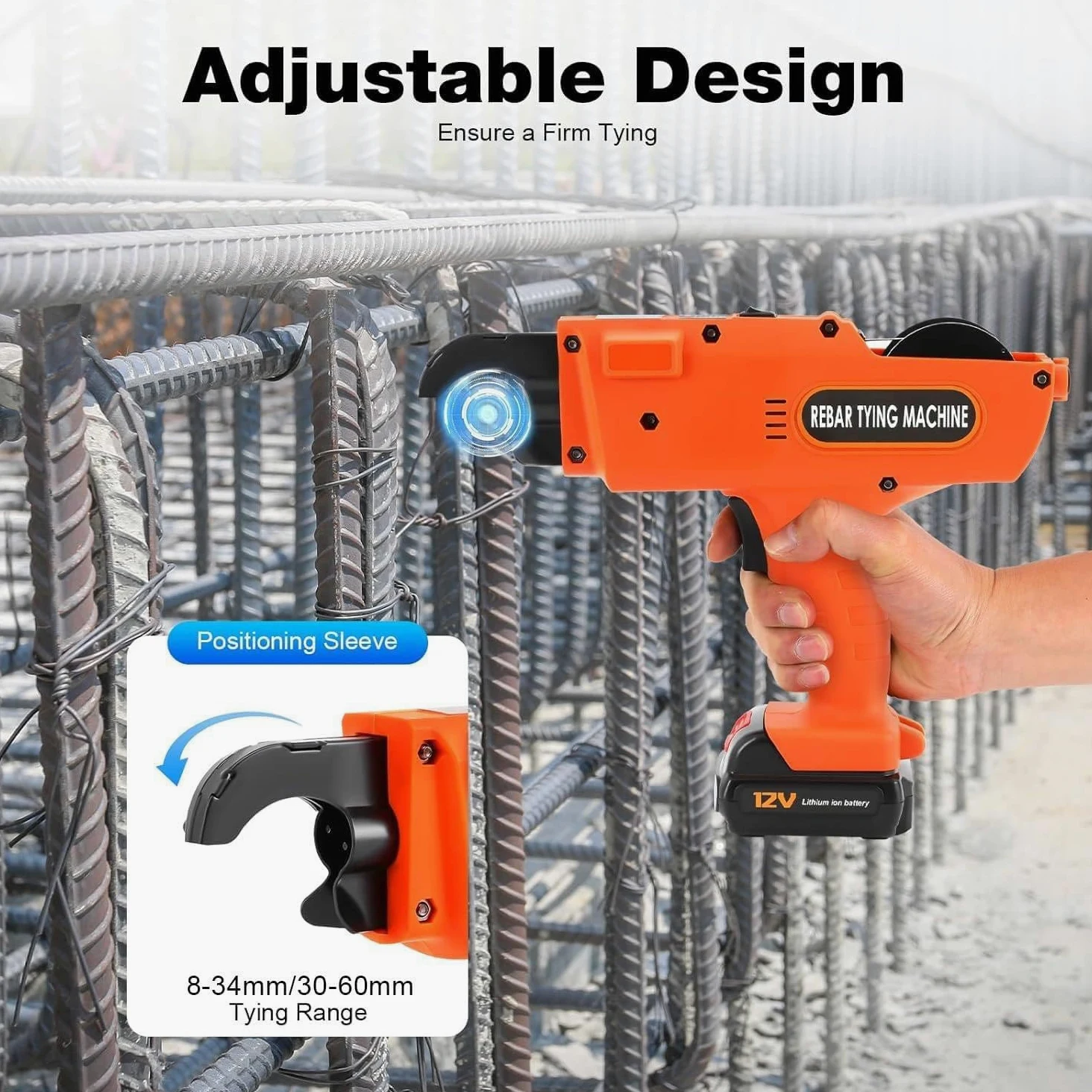 Atadora Automática De Varillas De Corrugado, Herramienta Inalámbrica para Atar Varillas De Acero De Refuerzo con Cabezal De Corte Afilado Y Ranura para Alambre para Obras De Construcción