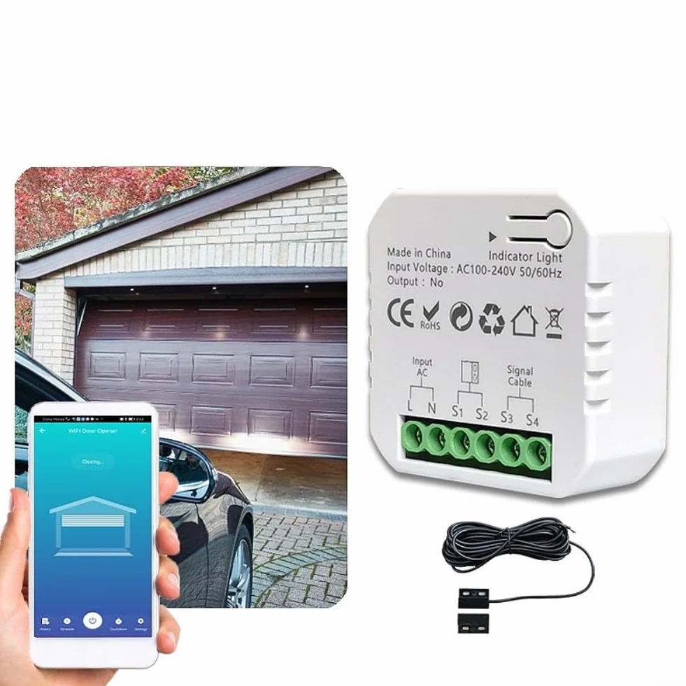 para TUYA para ZIGBEE - Abridor de puerta de garaje inteligente, sensor de puerta de garaje, control remoto