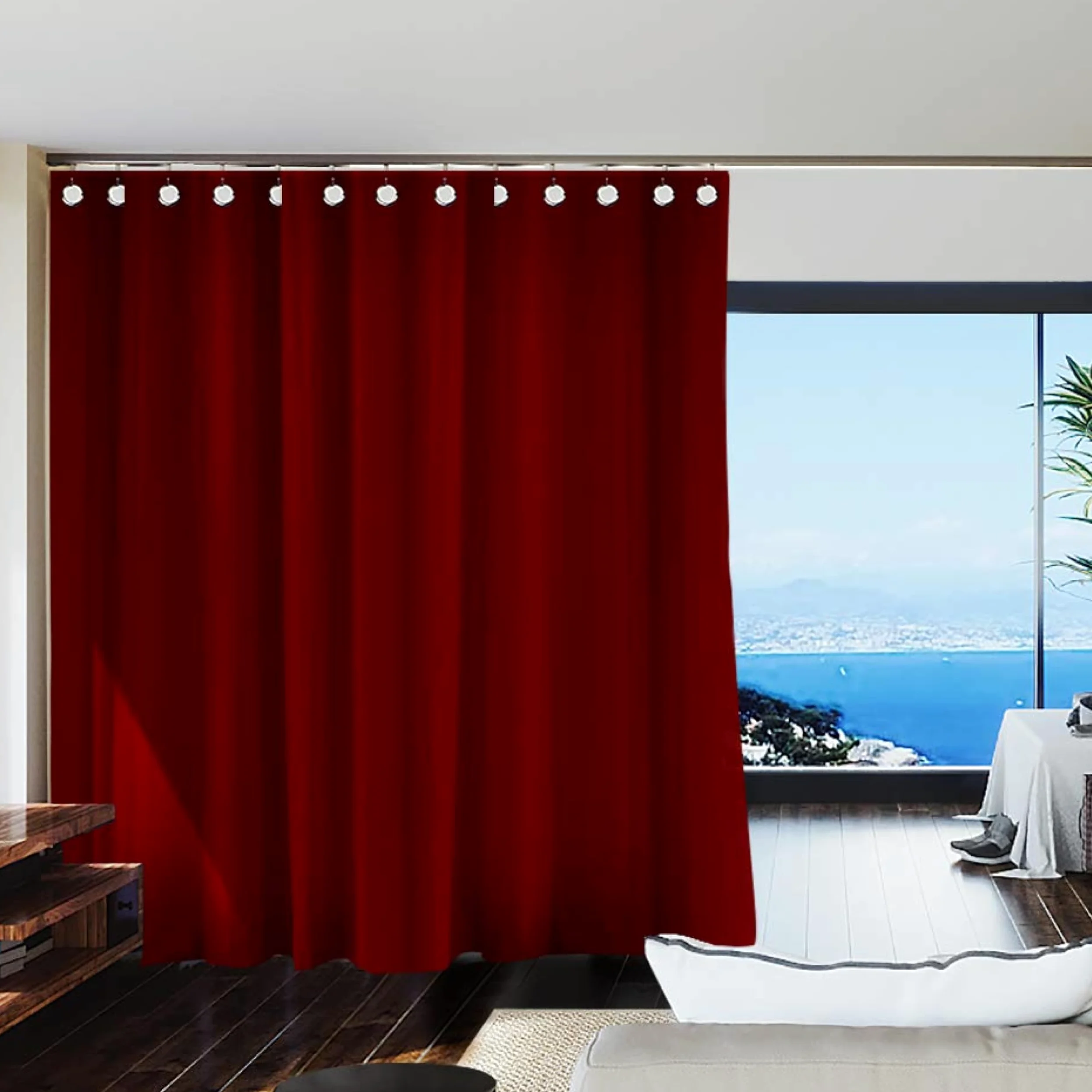 RoomDividersNow Separador de Cortinas, Tabique, 243cm Alto x 304cm Amplio (Rojo)