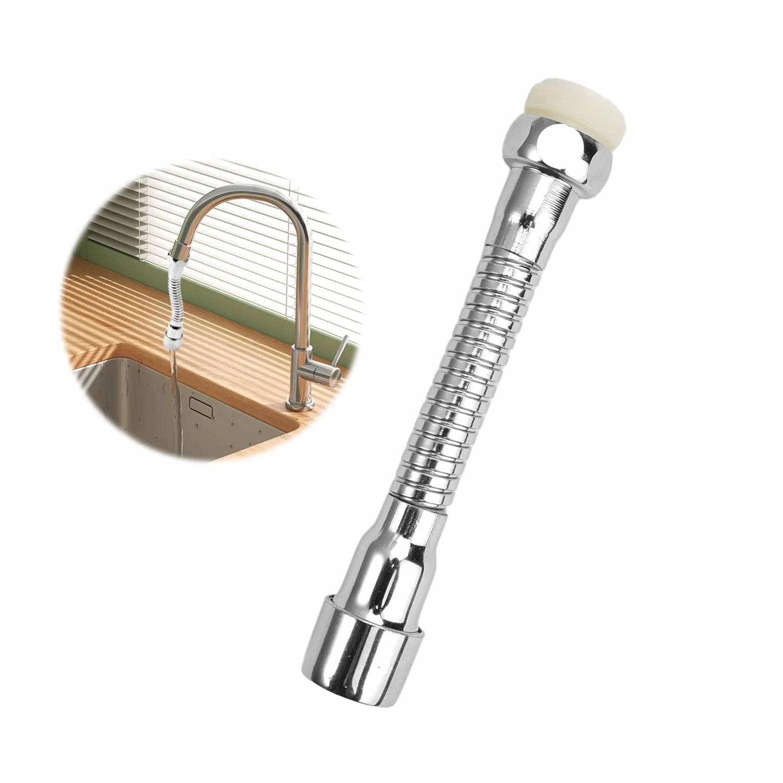 Extensor Grifo Cocina, Aireador Flexible de Grifo, Extensor de Grifo para Fregadero, 360 Grados Alargador Grifo Cocina, Alargador Aireador Grifo Cocina para Mayoría de Grifos de Cocina y Baño, 14cm