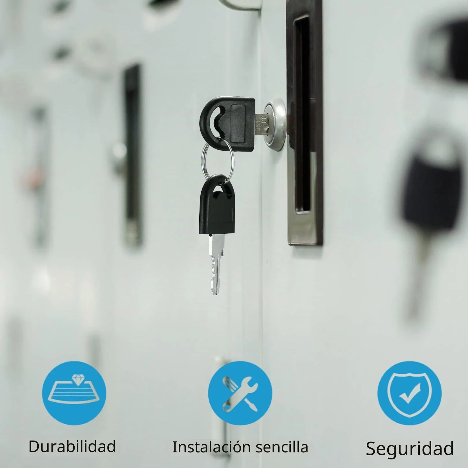Cerradura de Seguridad para Buzón 16mm 6 Piezas, Bloqueo de Leva con Llaves para Armario Taquillas