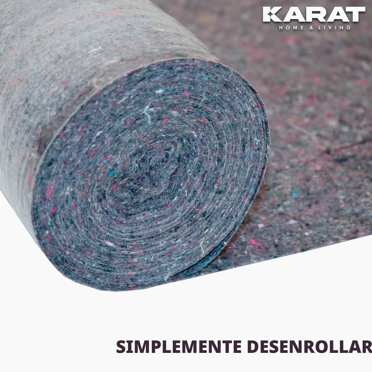 KARAT Rollo de fieltro para pintor (50 m x 1 m, 50 m², con revestimiento antideslizante, reutilizable, para pintores y artesanos, 180 g/m²)