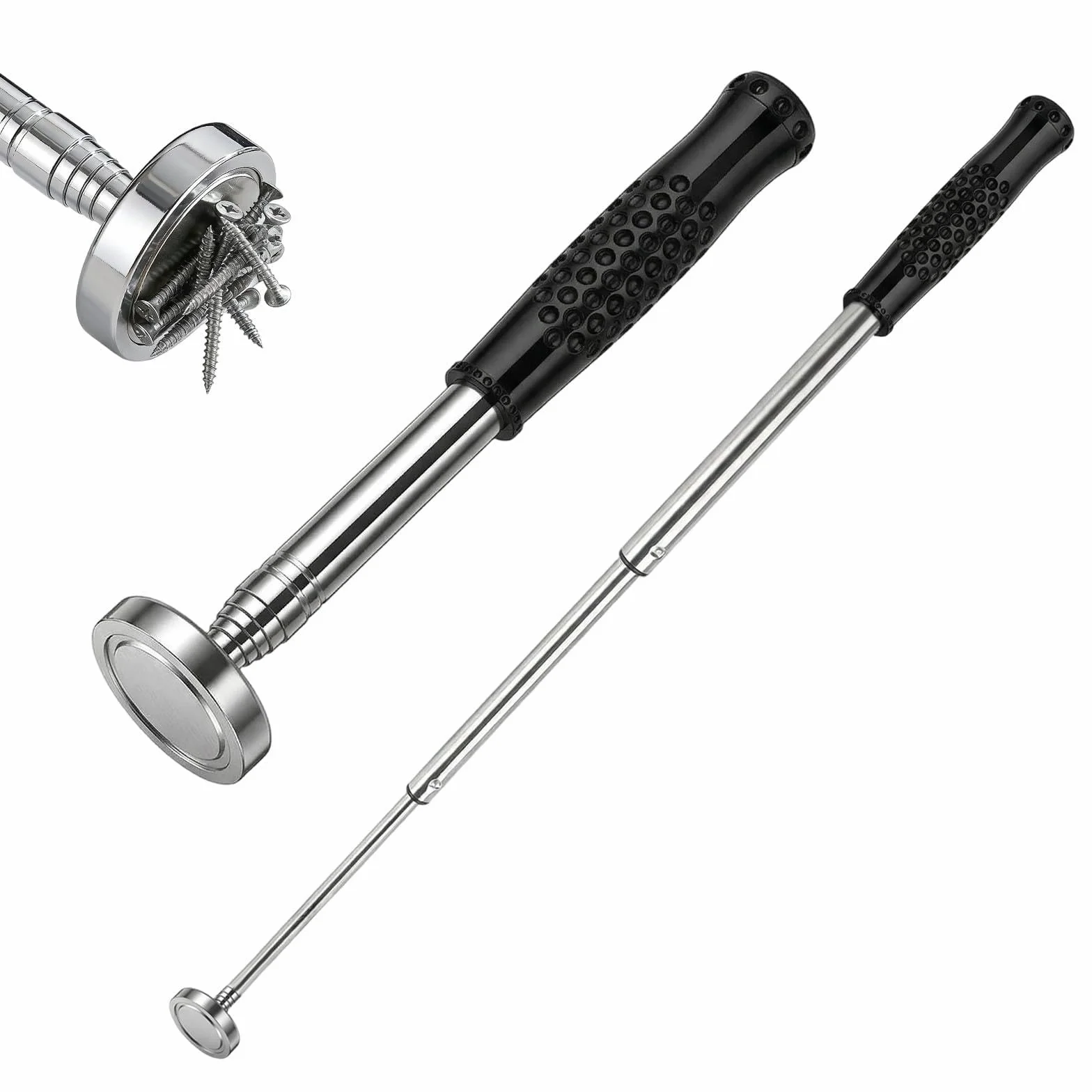 Herramienta de recogida magnética telescópica, alcance ajustable de 22 cm a 103,5 cm, carga máxima de 15,8 kg, ideal para recoger clavos, tornillos, tuercas y objetos metálicos pequeños