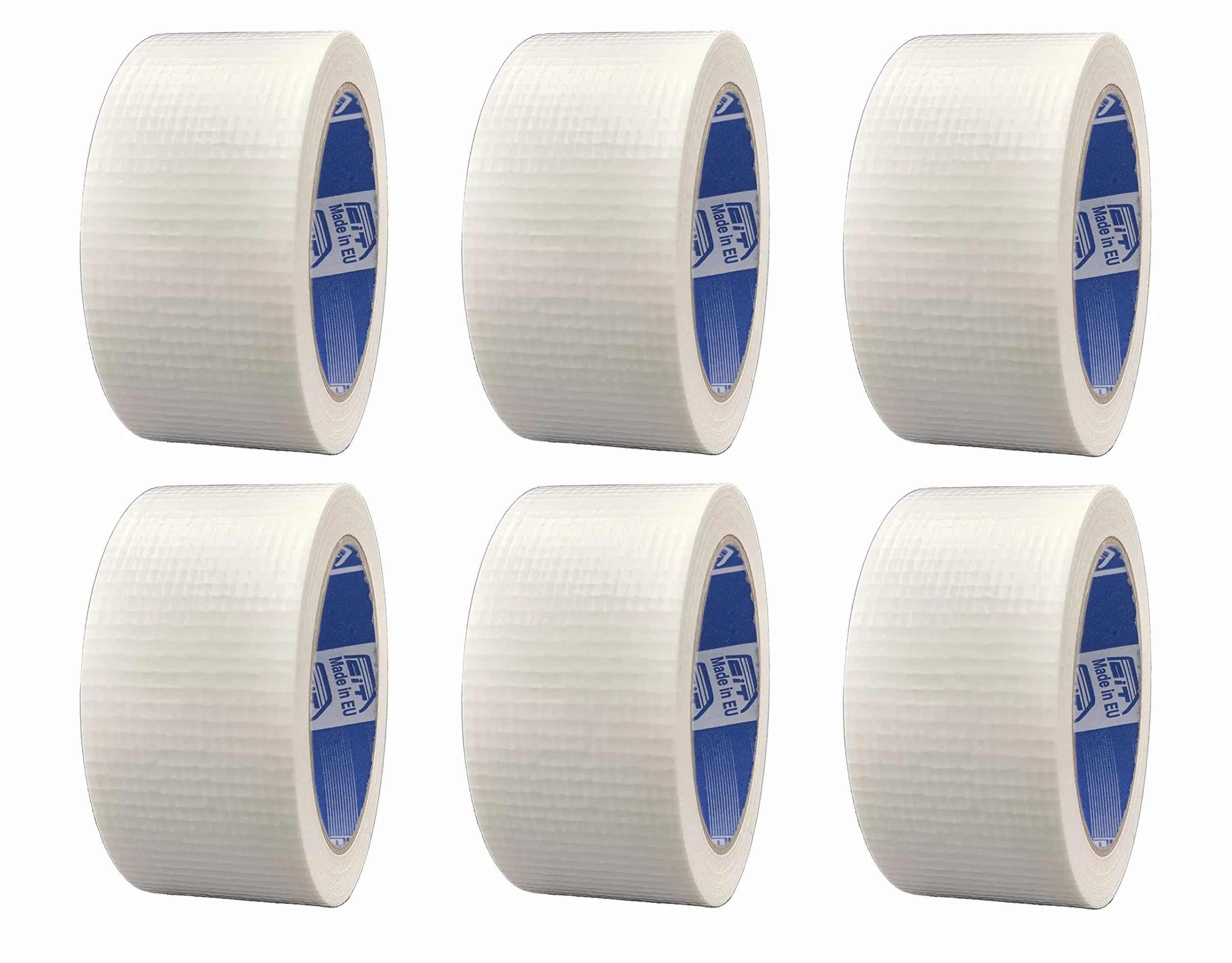 ACIT Cinta Americana de Tela Blanca, paquete de 6 piezas, 50mm x 25 metros, impermeable, para reparaciones y bricolaje, aislante