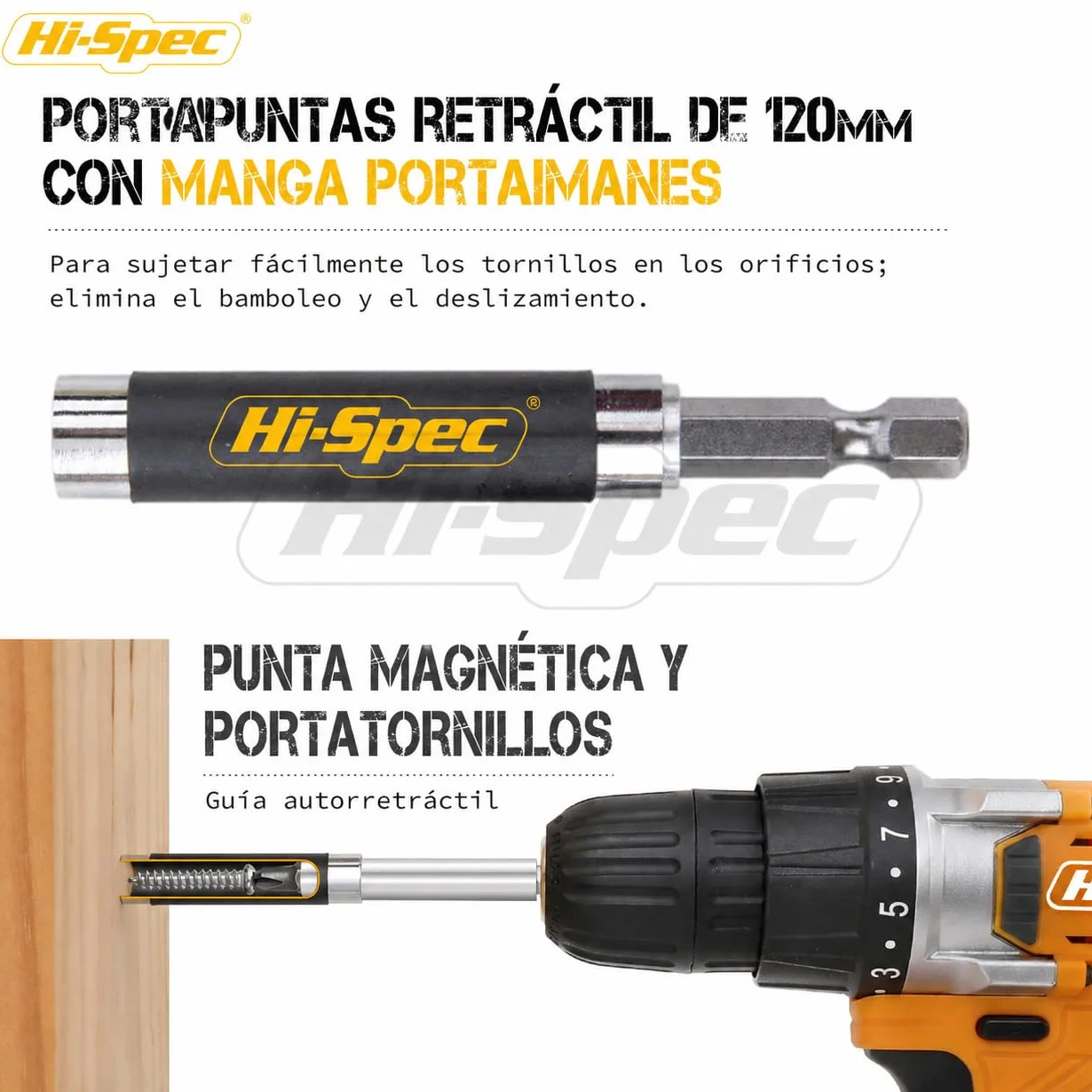 Hi-Spec Juego de Puntas de Impacto para Taladro Destornillador de 44 Piezas. Brocas para Herramientas Eléctrica con Cuerpo Hex con Maletin de Almacenamiento