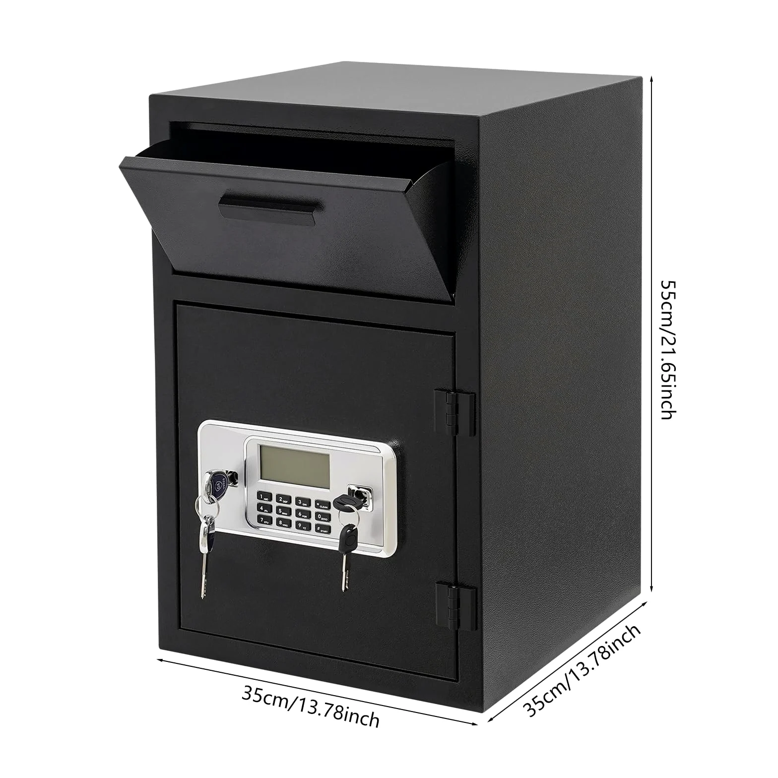 Caja fuerte con ranura de entrada, caja fuerte de seguridad digital con cerradura de combinación y llaves, buzón seguro para oficina de negocios, hogar