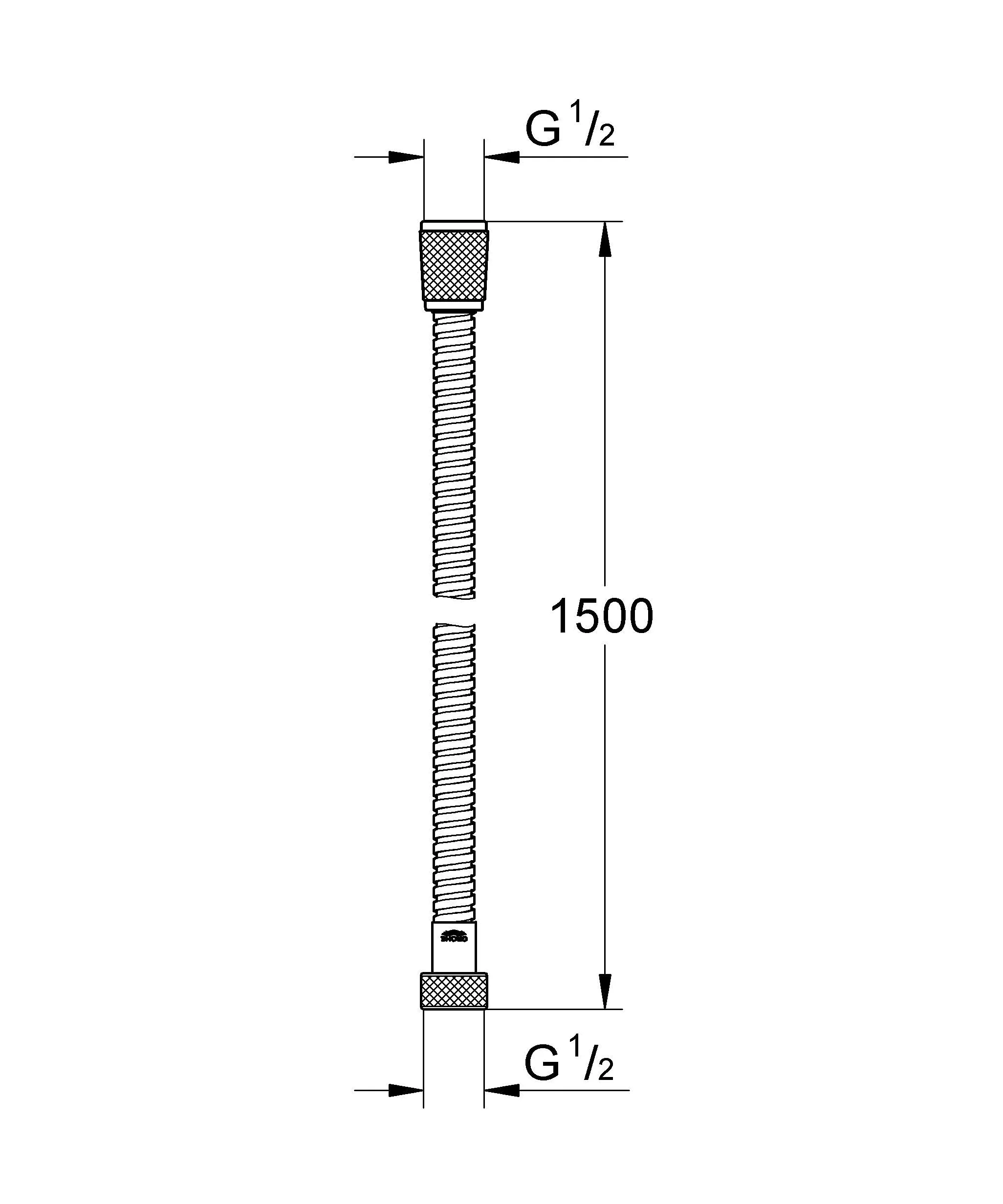 Grohe VitalioFlex QuickFix - Flexo de ducha, 1500mm, metal, ref 27502001