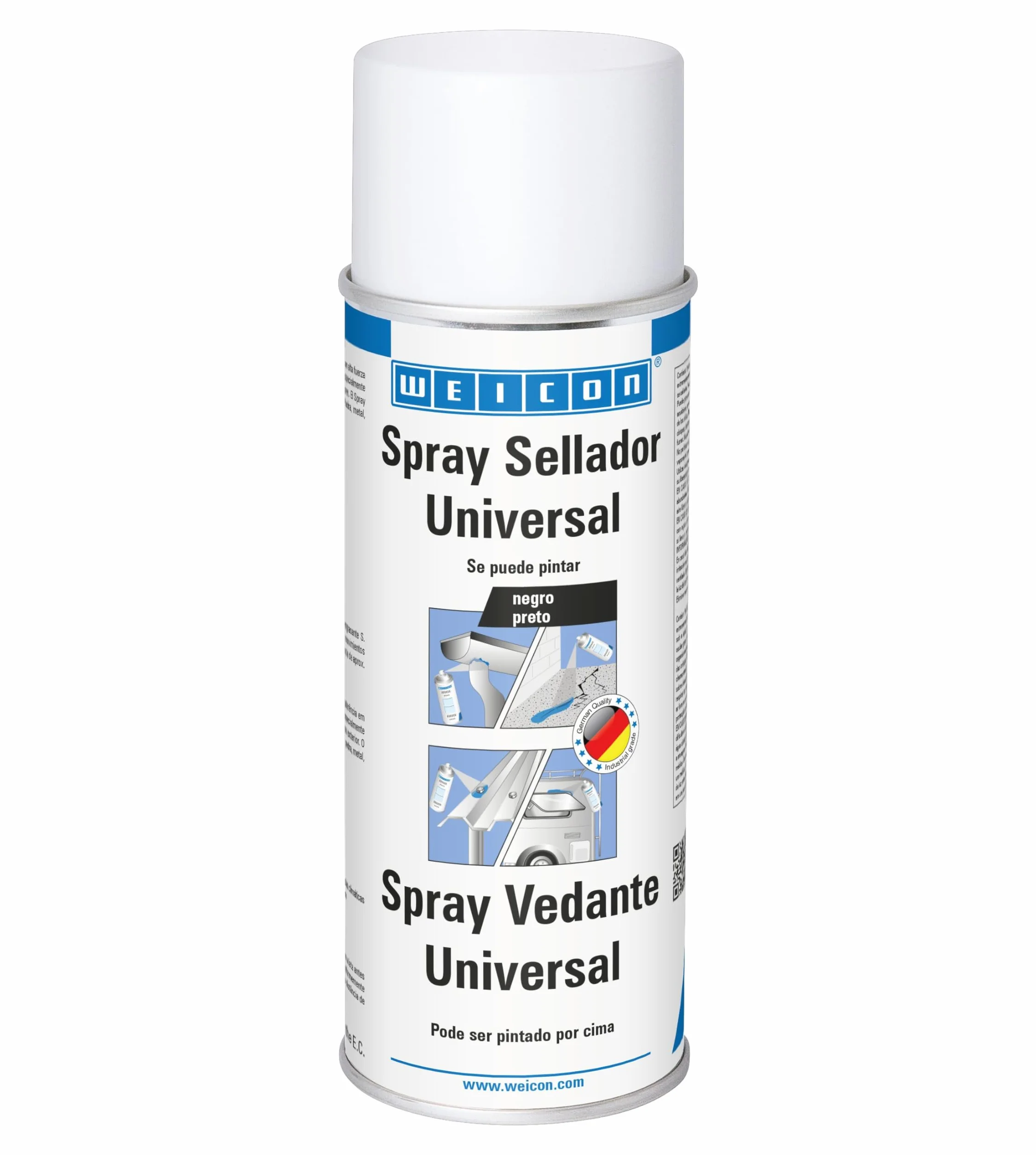 WEICON Spray Sellador Universal | 400 ml | Sellado impermeable para uso interior y exterior | Negro