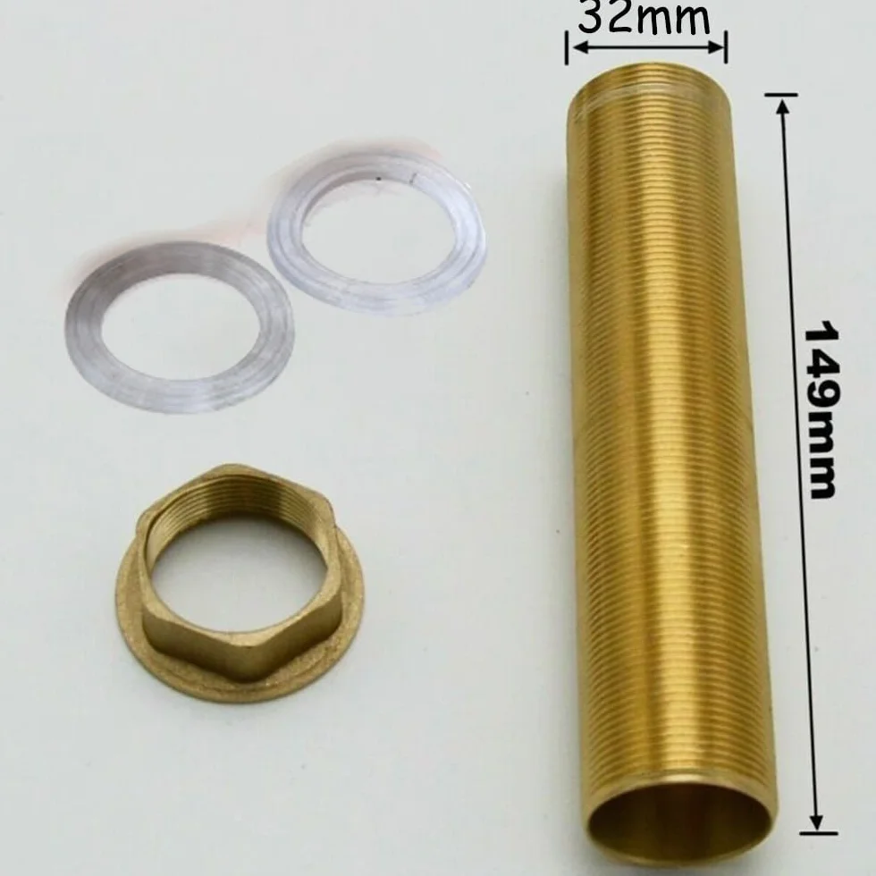 Práctico kit de reparación de grifo mezclador de lavabo de cocina, piezas de instalación de tuercas de tubo de latón roscado, para garantizar un funcionamiento suave del grifo (M32-150 mm)