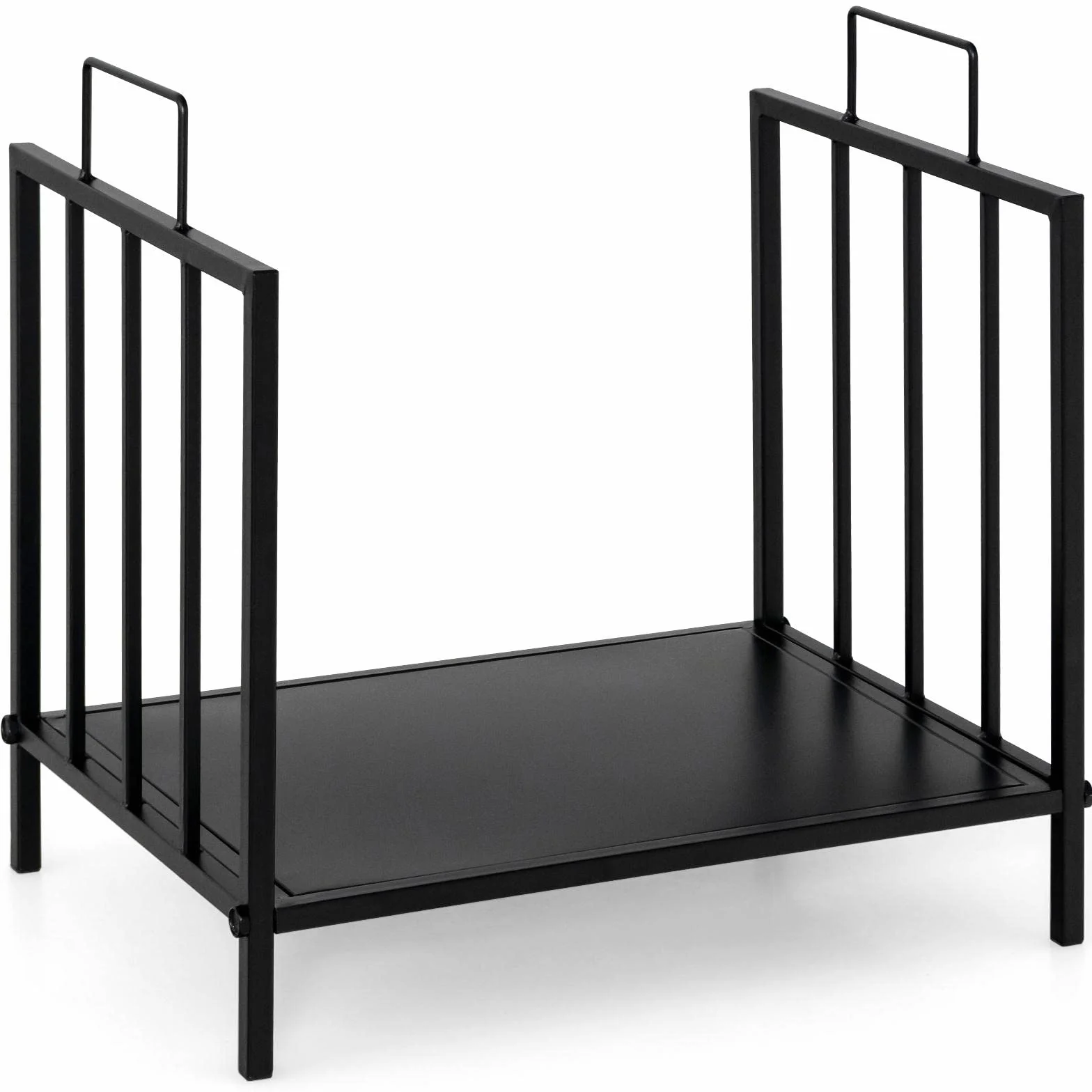 GOPLUS Soporte para Leña con Asa, Porta Leña, Capacidad 50 kg, Aspecto Elegante para Interior Exterior 46 x 31 x 46 cm