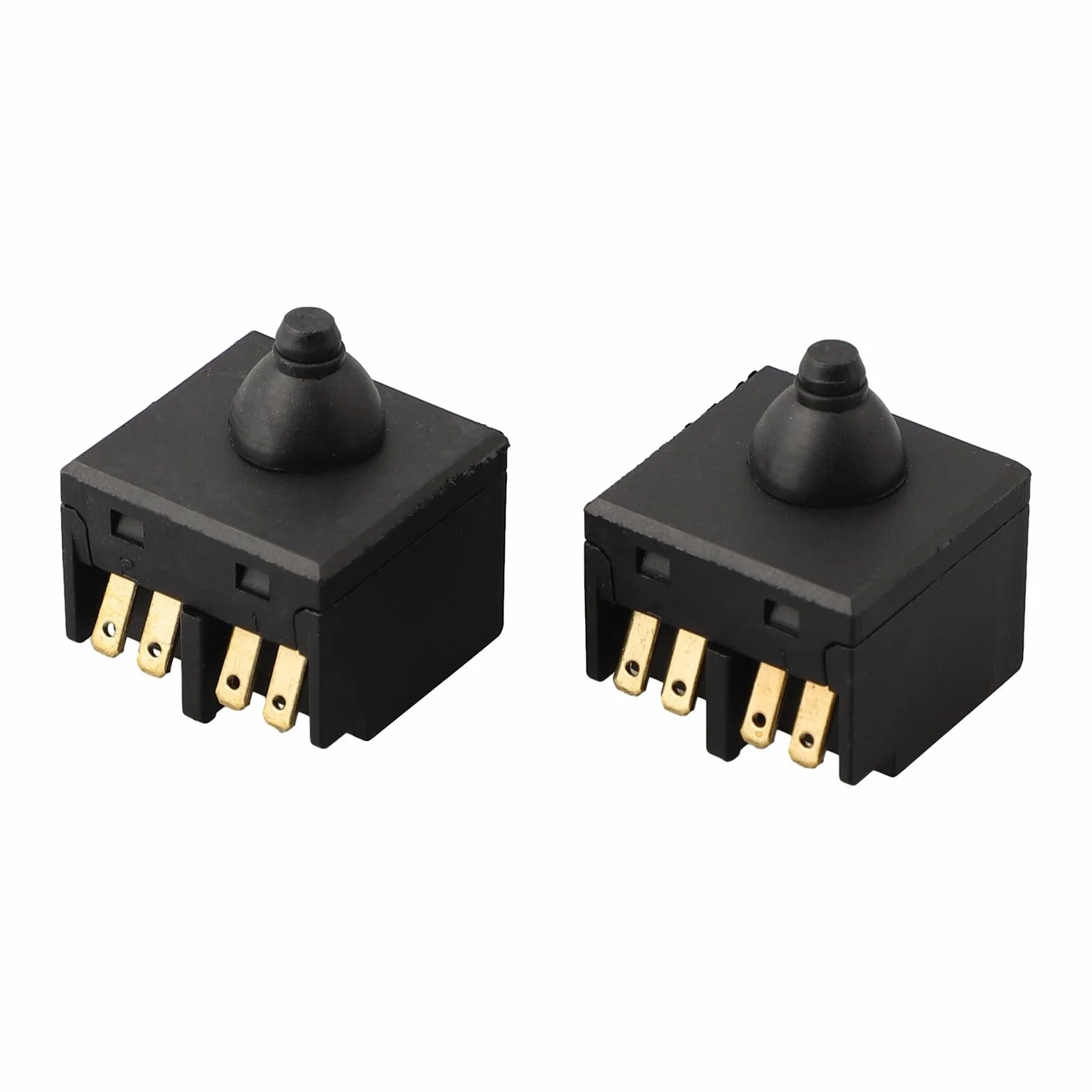 Sustitución de interruptor de botón pulsador para amoladora angular 100 pulidora, construcción de plástico y metal, tamaño de 2,5x2,5 cm, compatible con amoladora angular de 100 mm 4 pulgadas, juego
