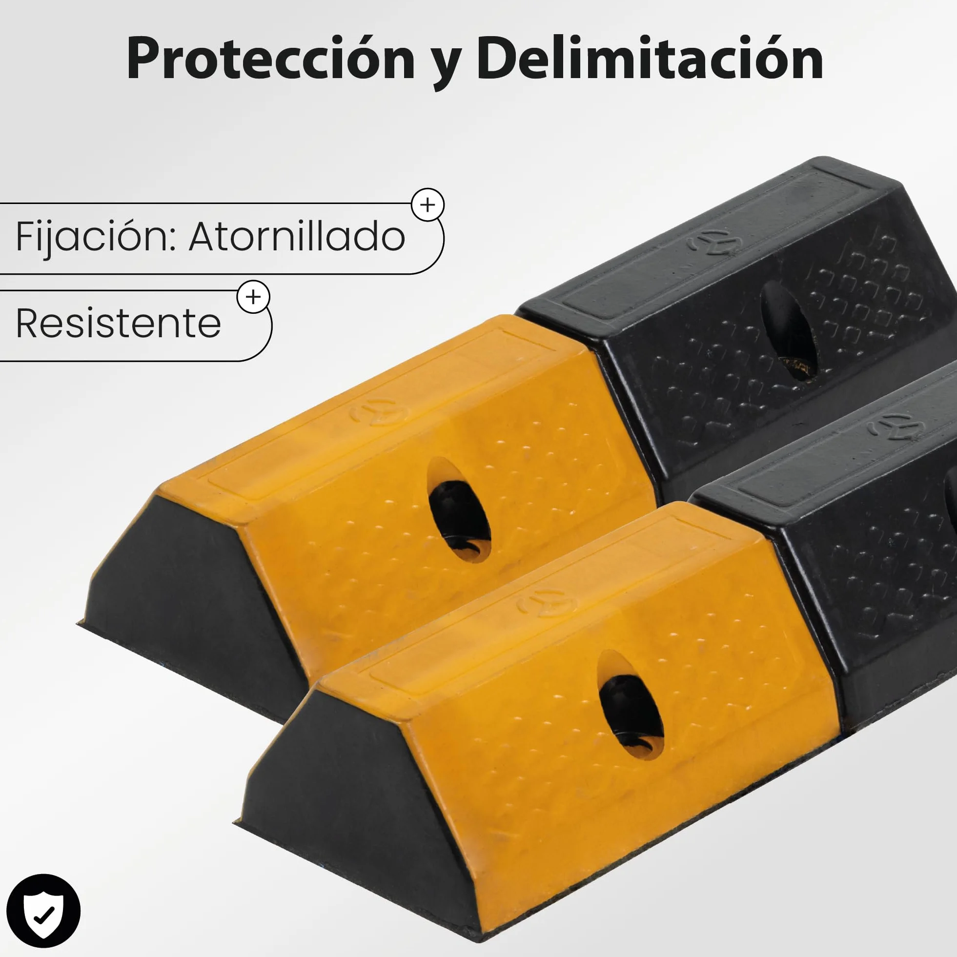 Tope para Estacionamiento 49x15x9cm – Protector de Suelo para Garaje – Calzos para Coche - Tope de Parking 490mm - Tope de Ruedas Antideslizante para Estacionamiento Seguro (1)