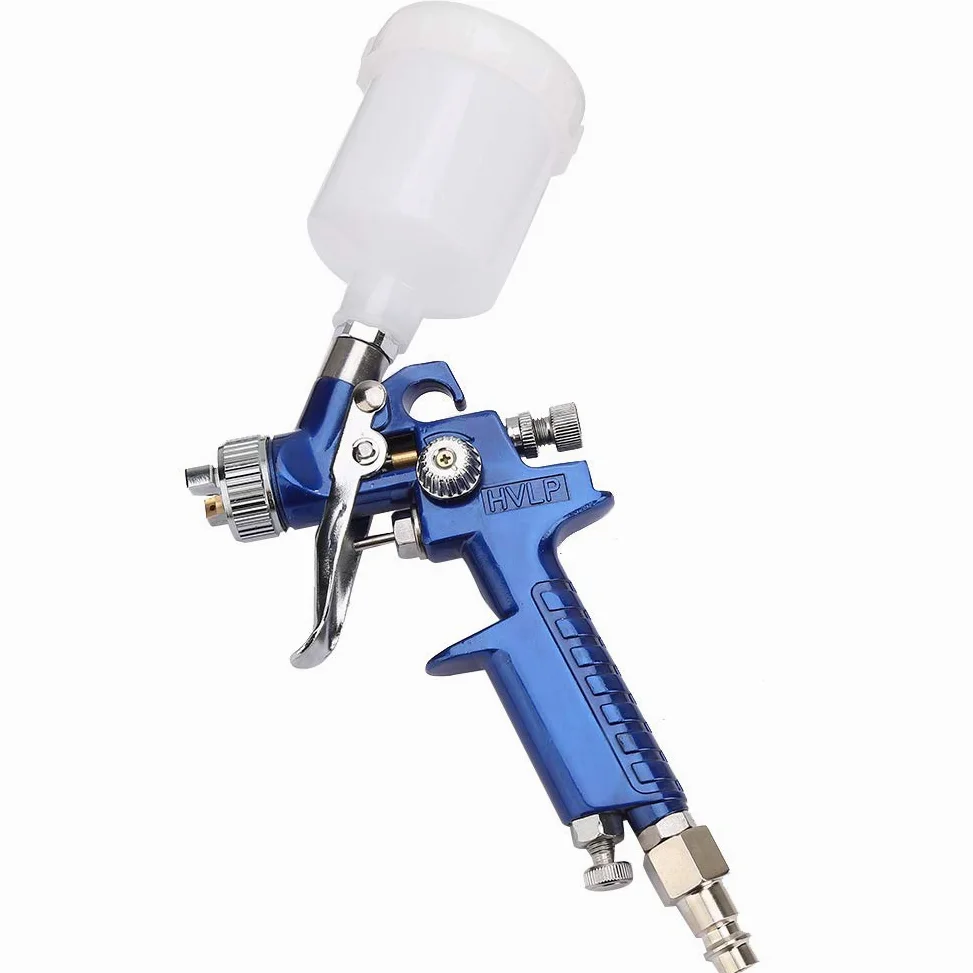 FTVOGUE Pistola de Pulverización de Alimentación por Gravedad Hvlp Tipo Pintura Pulverizadora Neumática Aerógrafo Kit de Herramientas de Pintura con 125 Ml Taza(1.0 mm)