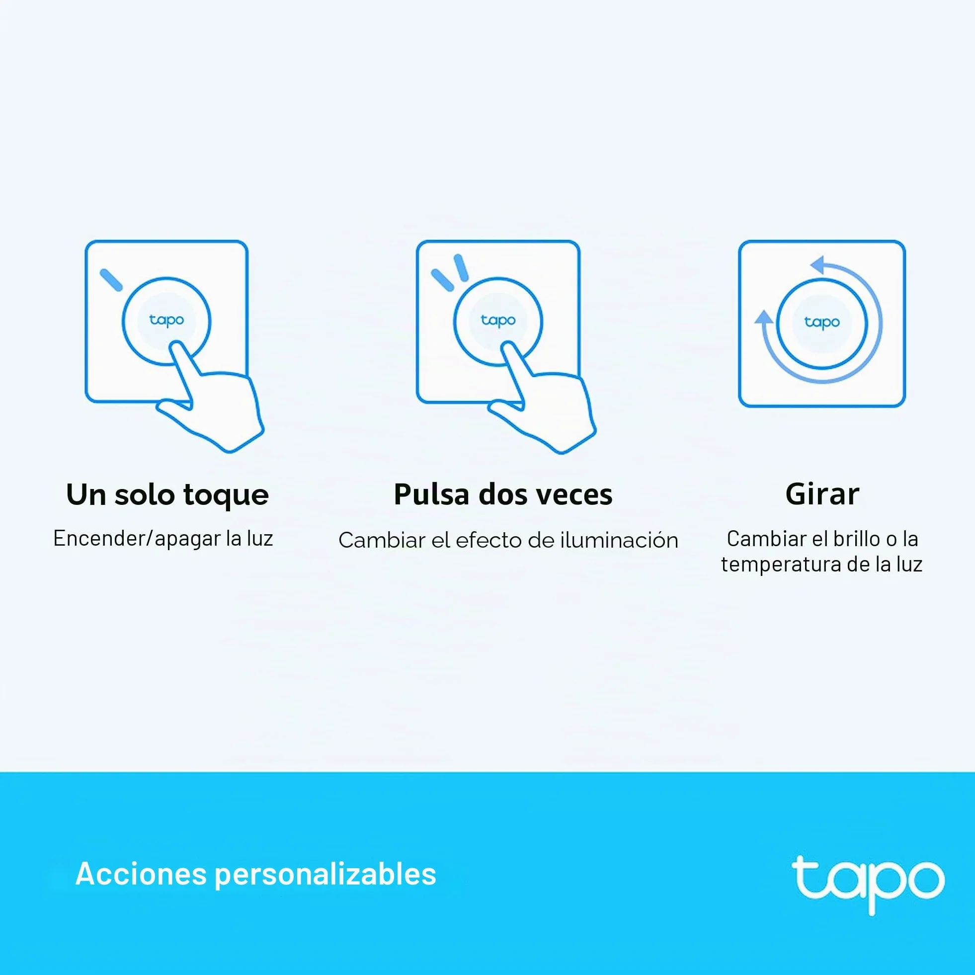 TP-Link Tapo S200D Interruptor Regulador Intensidad de Luz WiFi Inteligente, Control a Distancia, Pila de Larga Duración, Fácil Montaje, Requiere Hub