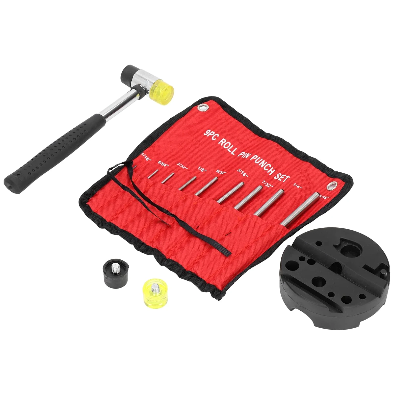 HERCHR Juego de Punzones de Rodillo de 14 Piezas, Que Incluye Herramientas para extraer y Reparar Punzones con Martillo, Adecuado para Aplicaciones en automoción, relojería, joyería y artesanía