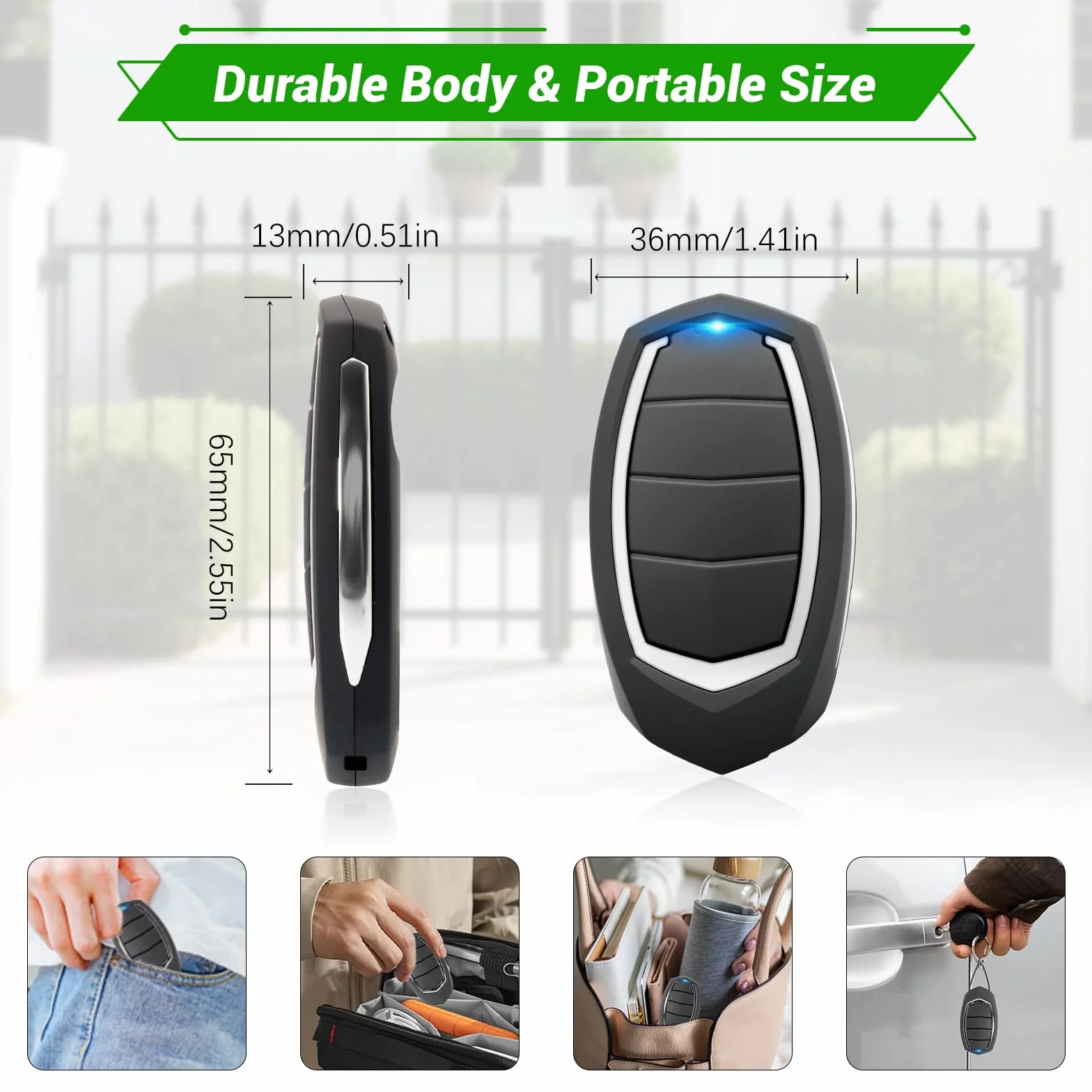 Mando a Distancia para Puerta de Garaje Automática – Compatible únicamente con sistemas de Motorline Falk MX4SP – 4 Canales, Código Dinámico Rolling Code, Frecuencia 433,92 MHz (Pack de 3)