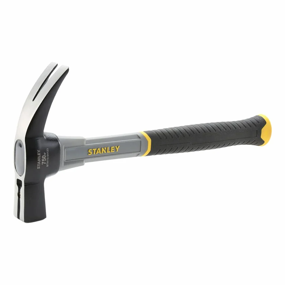 STANLEY Martillo Sacaclavos Grafito Encofrador, Distribución del peso del martillo, Peso 750gr, Mango bi-material, Mango de Fibra de Vidrio, Durabilidad y Comodidad, STHT0-54123