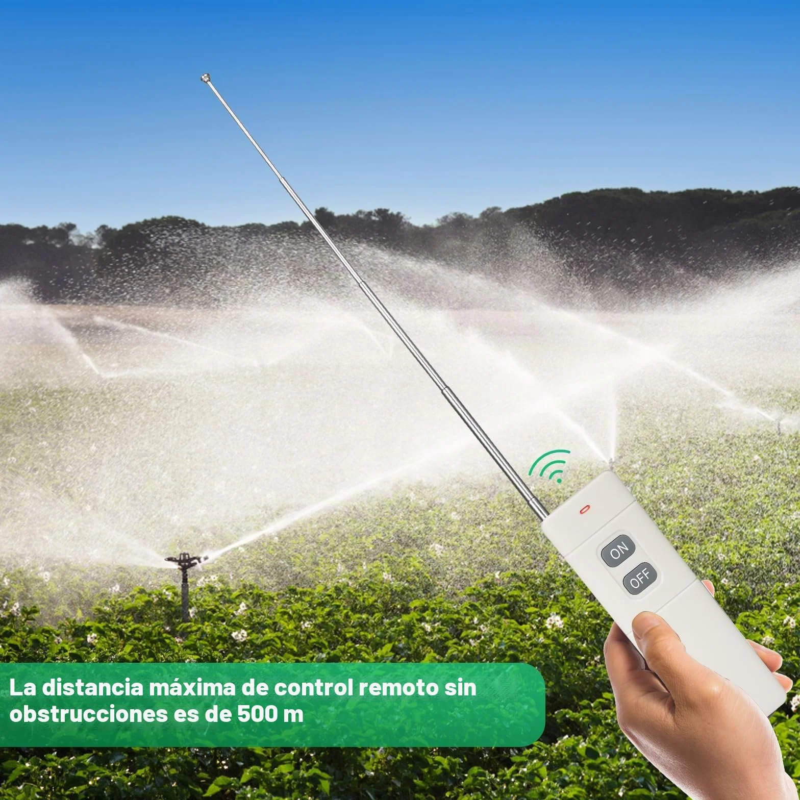 Interruptor Con Mando a Distancia 220V Interruptor Inalambrico Rele 220V remoto AC rele de control para bomba de agua motor sistema de seguridad distancia máxima 1500m con 2 mandos a distancia.