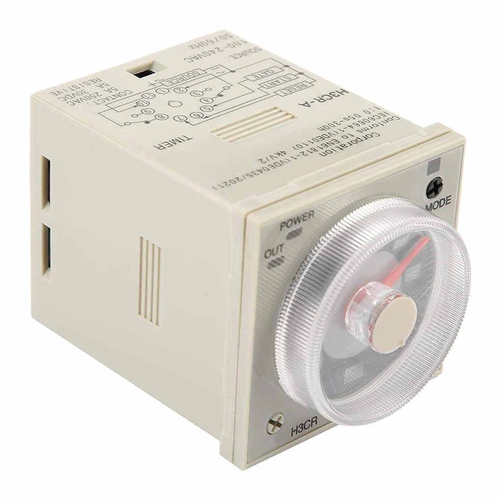 H3CR-A 11-Pin rango de tiempo de temporizador de retardo ajustable 100-240VAC 100-125VDC 0.5S-300H relé de tiempo de control de perilla