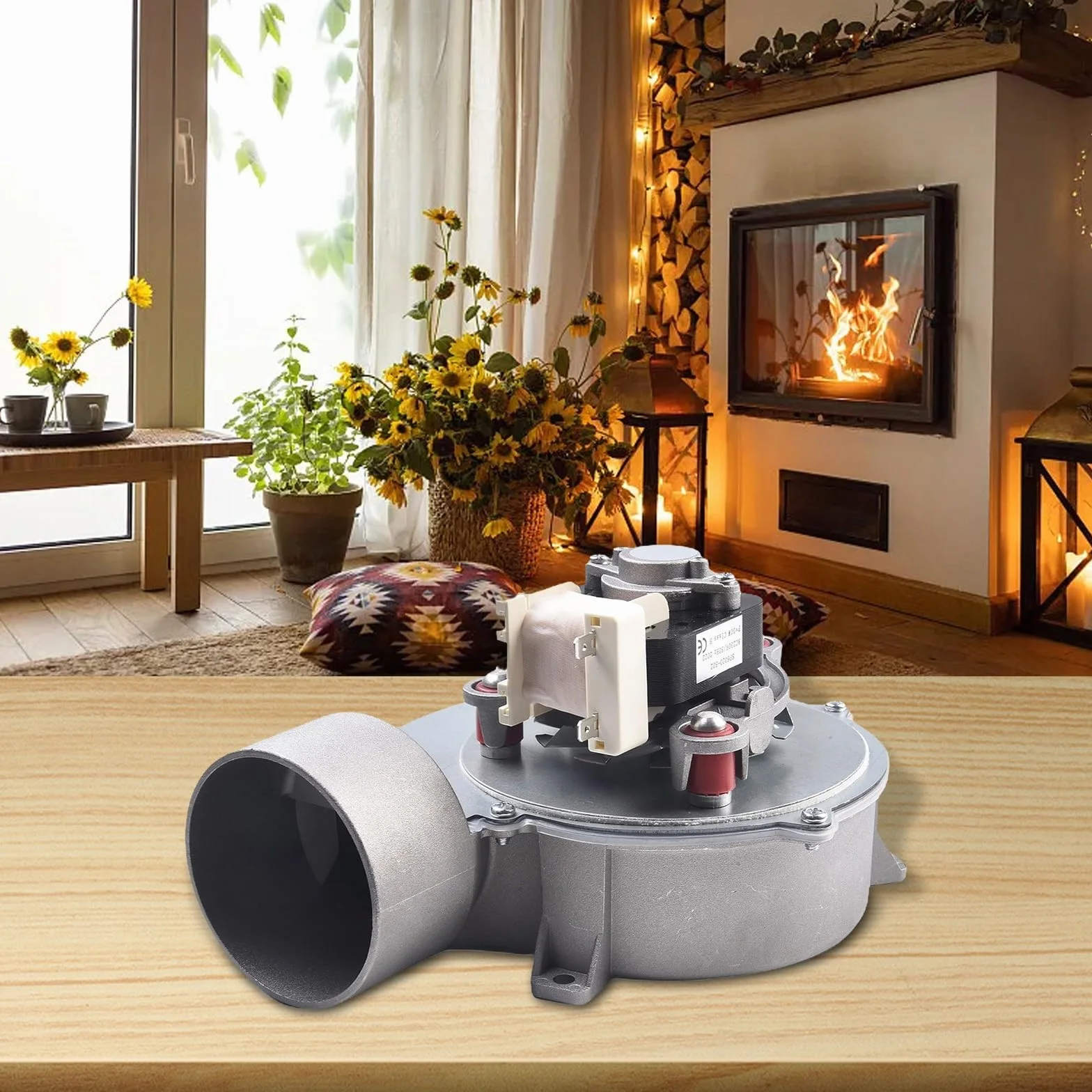 Zoegneer Ventilador centrífugo industrial de la fan de la estufa de la pelotilla 30W Ventilador de tiro inducido de poco ruido del acero inoxidable Ventilador de caldera 220V