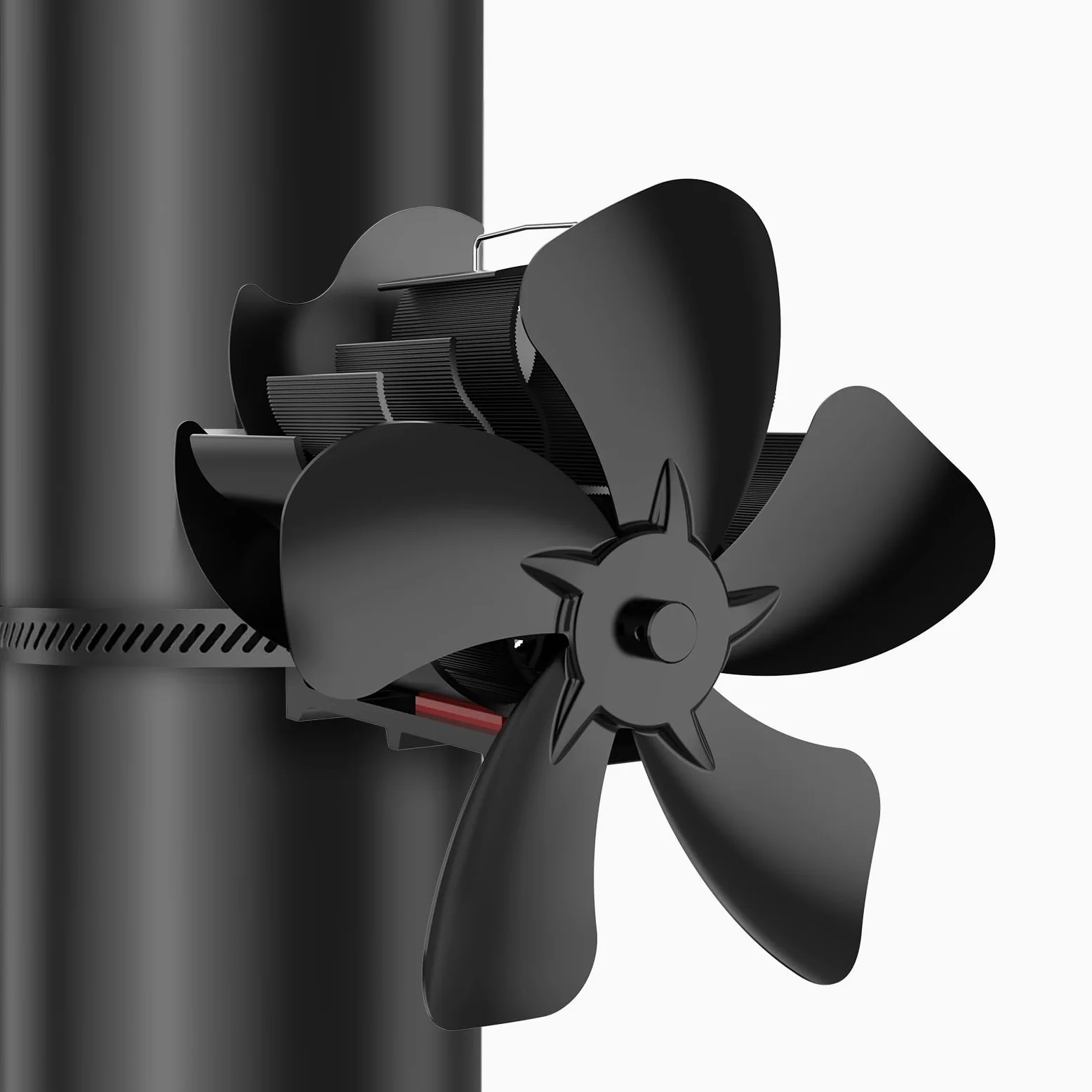 Ventilador de estufa de leña, ventilador magnético de 5 aspas, ahorro de energía y silencioso, apto para estufas de leña, chimeneas y conductos de humos.