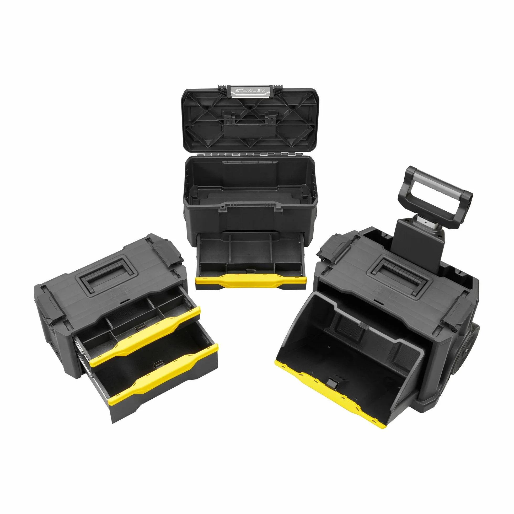 STANLEY Modular Taller Rodante 3 en 1 con Ruedas, Asa Telescópica, 35 kg
