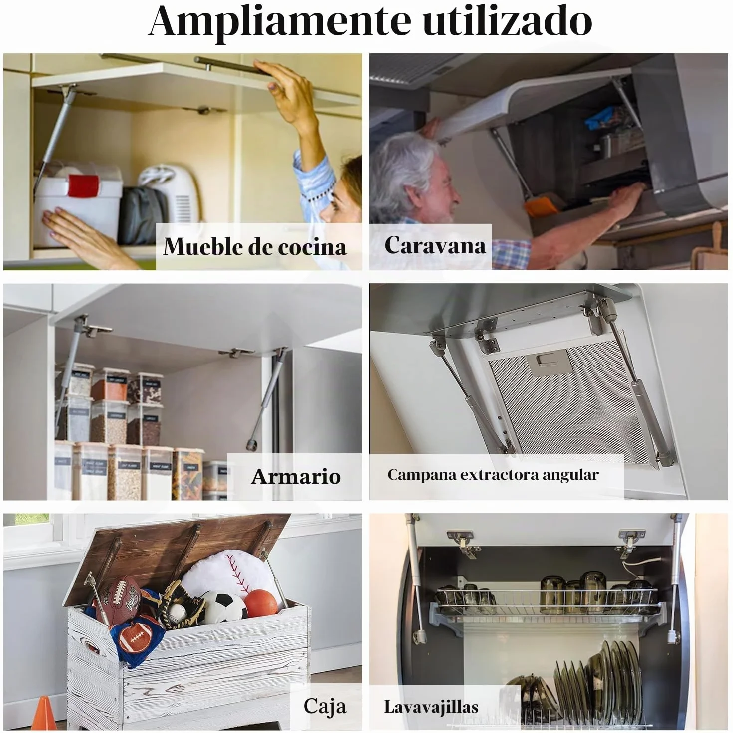 Pistones a Gas 80N 8kg Amortiguador de Gas para Puertas Elevables 2 Piezas con Tornillos
