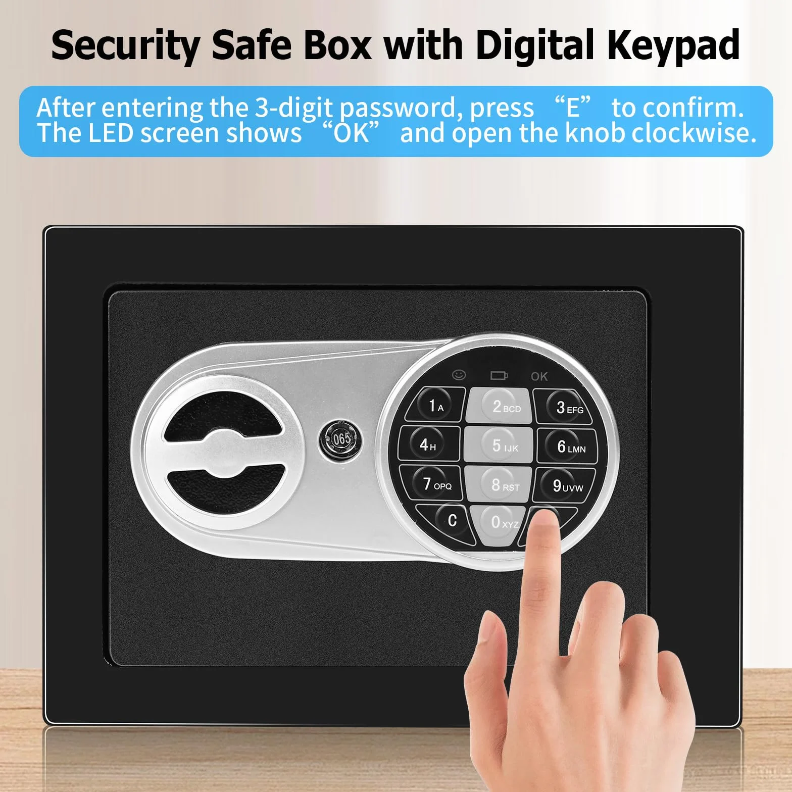 Caja Fuerte Pequeña Electrónica con Cerradura Digital 23x17x17cm Empotrable para Seguridad Hogar