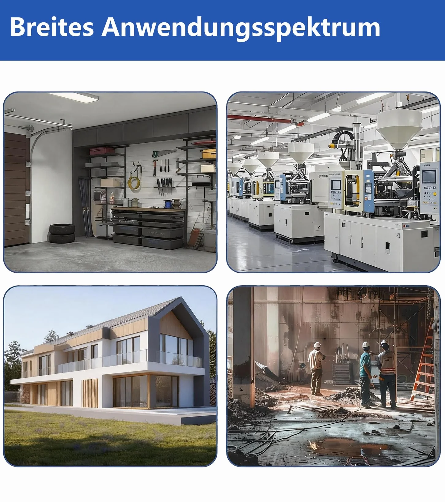 Distribuidor de pared para construcción, con 4 enchufes de 230 V 16 A, enchufe Schuko, IP44 para obras, hogares, industria, interior y exterior