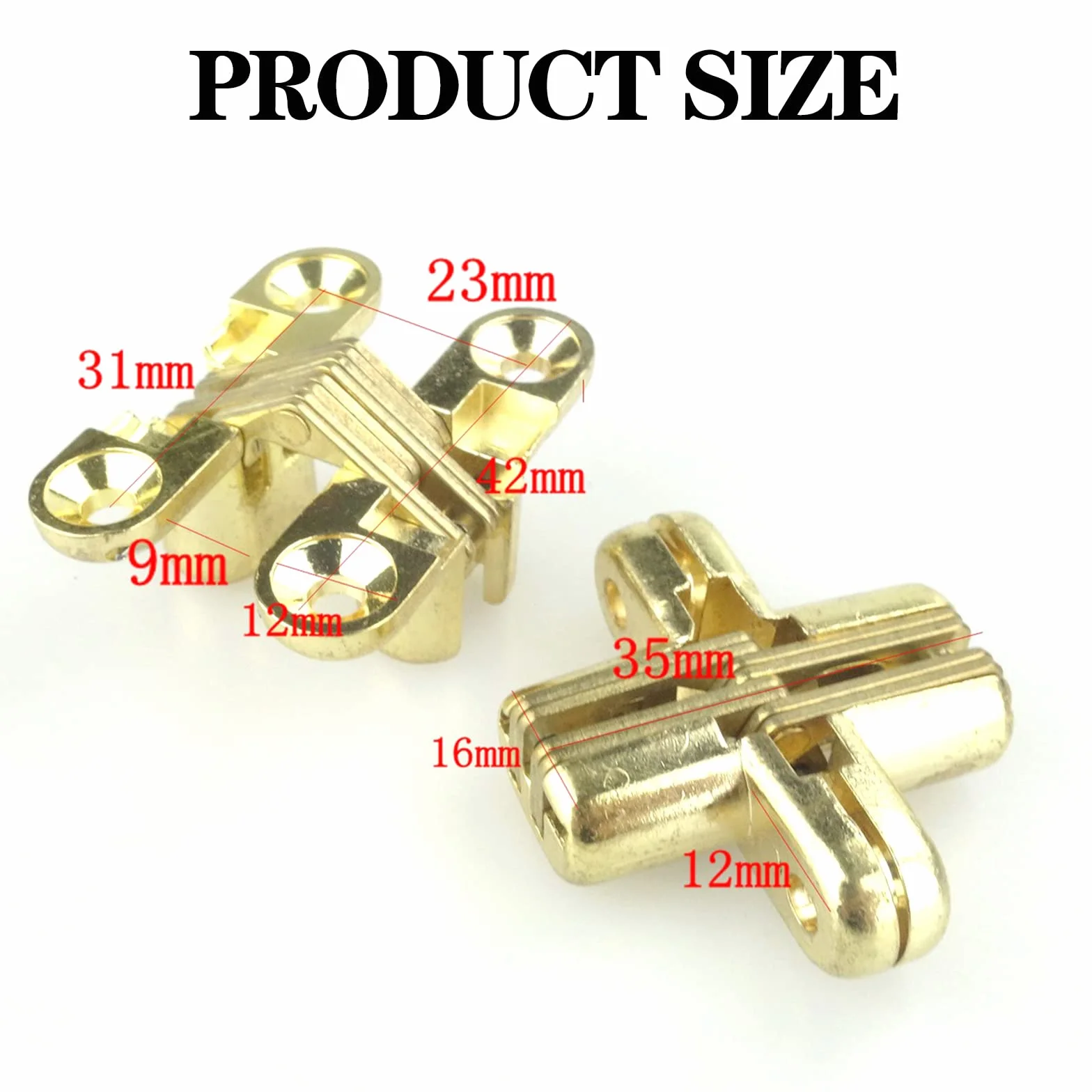 Bisagra Oculta, Bisagras Cruzadas Plegables Invisibles de 180 Grados, Atornillable, para Muebles, Puertas de Madera, Gabinetes, Armarios, 4 Pack