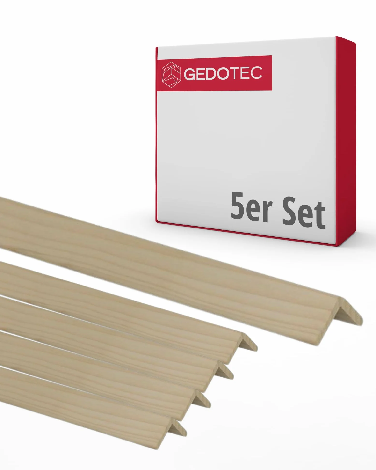 Molduras de madera Gedotec - tablones de madera para la construcción Molduras angulares de madera 100 cm | 5 piezas 35 x 35 mm | BASIC | perfil angular versátil y madera para la elaboración de diver